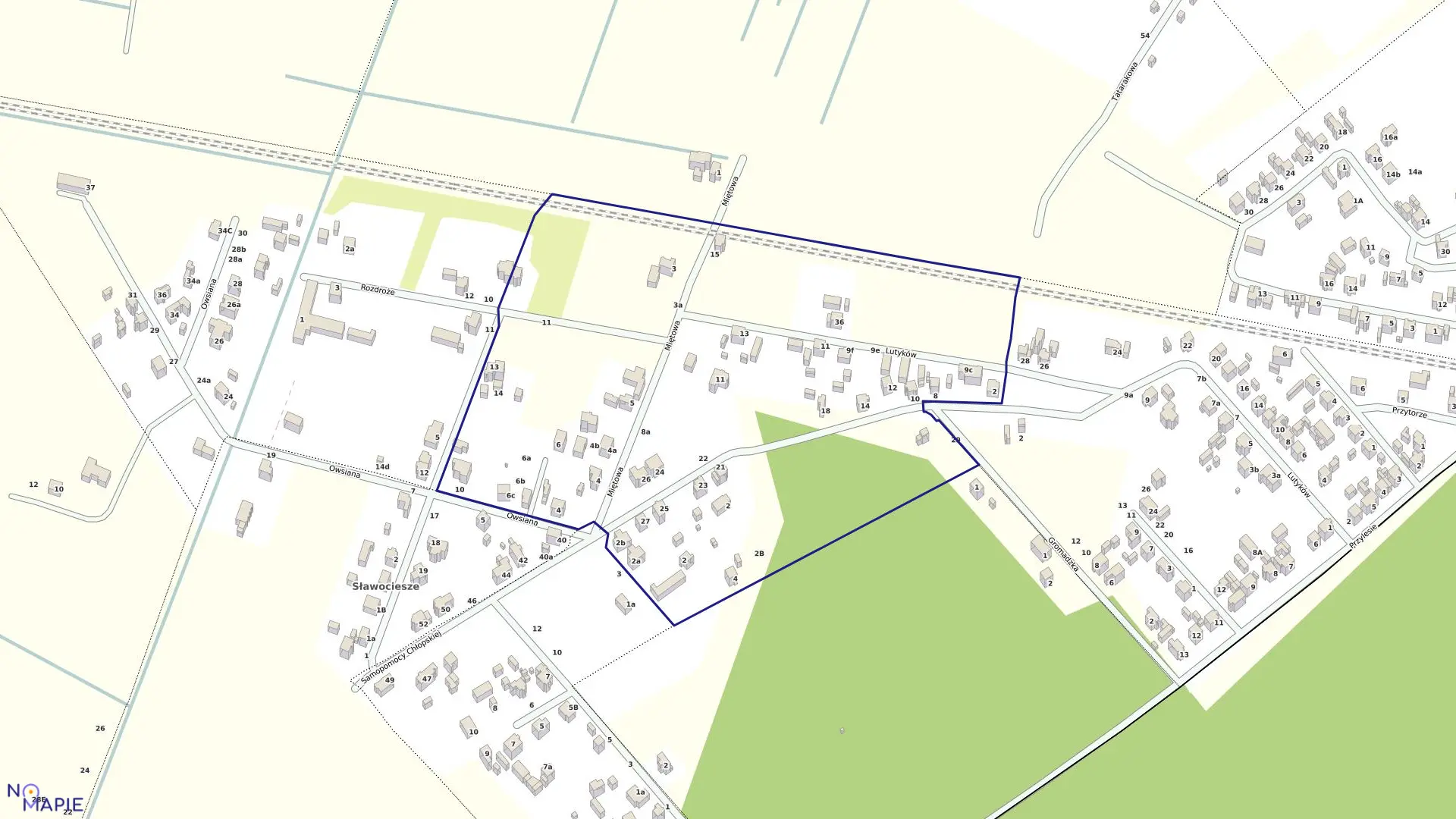 Mapa obrębu Dąbie 101 w mieście Szczecin