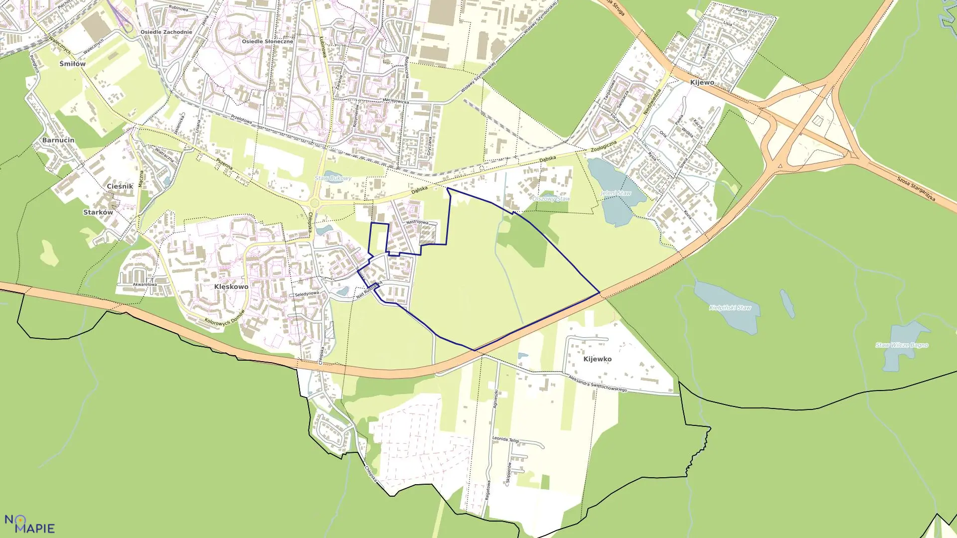 Mapa obrębu Dąbie 151 w mieście Szczecin