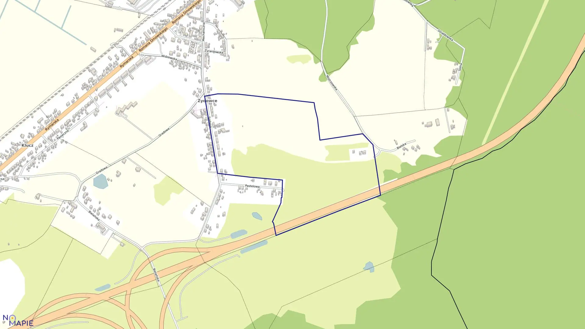 Mapa obrębu Dąbie 175 w mieście Szczecin