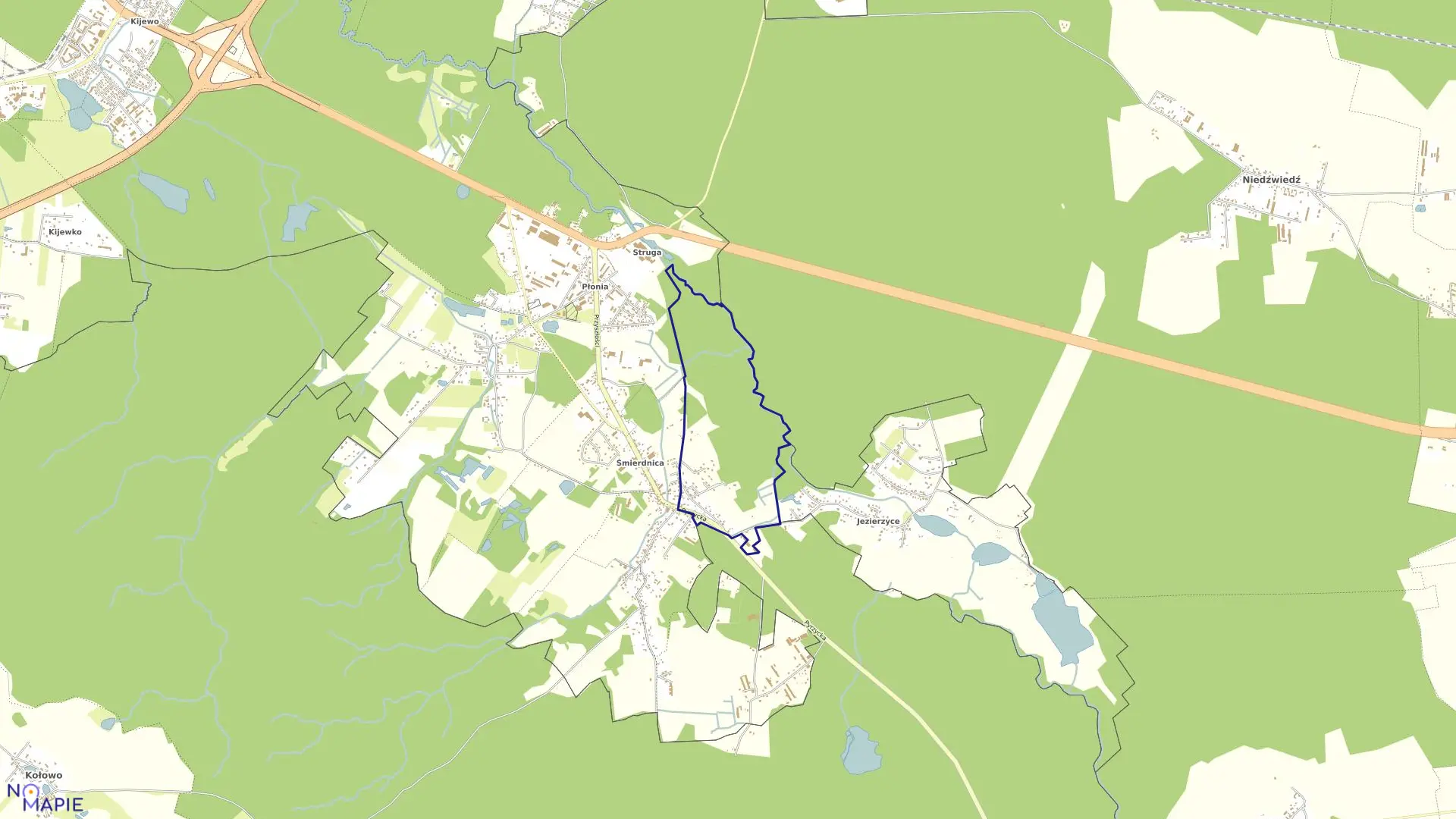 Mapa obrębu Dąbie 199 w mieście Szczecin