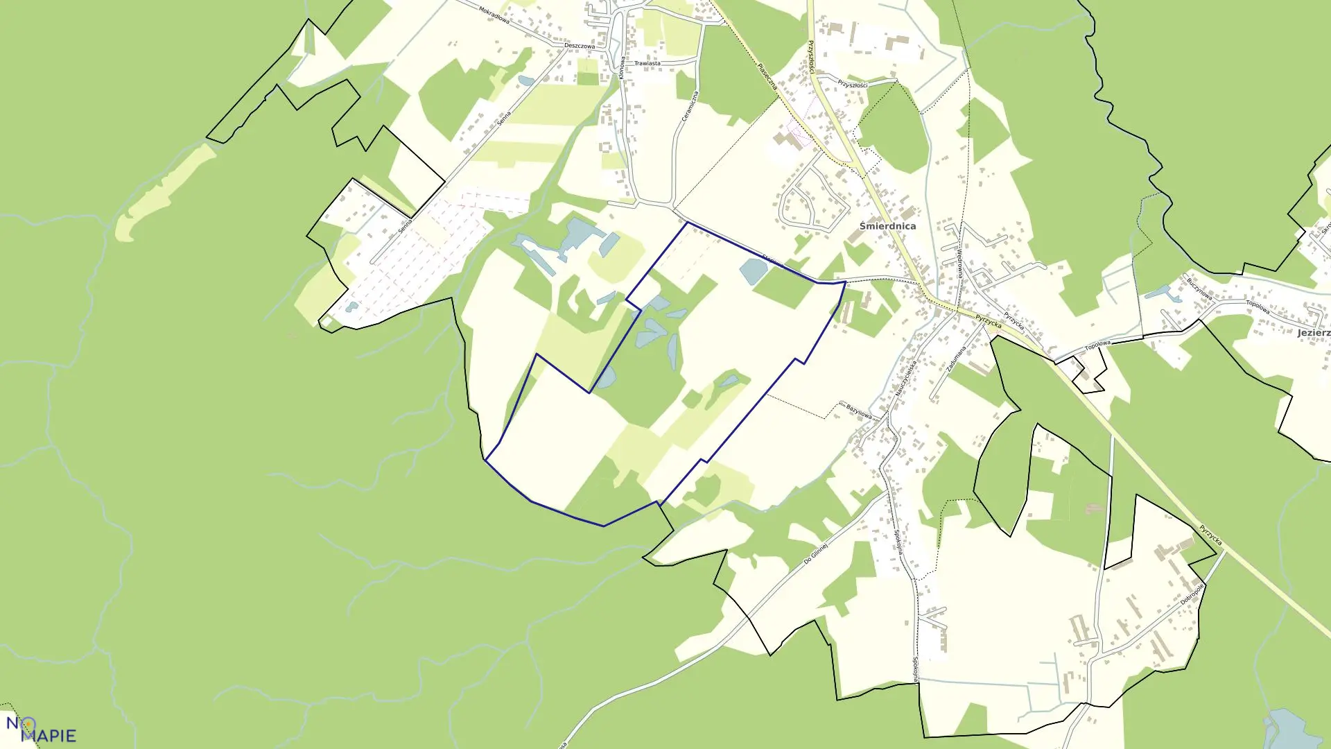 Mapa obrębu Dąbie 200 w mieście Szczecin