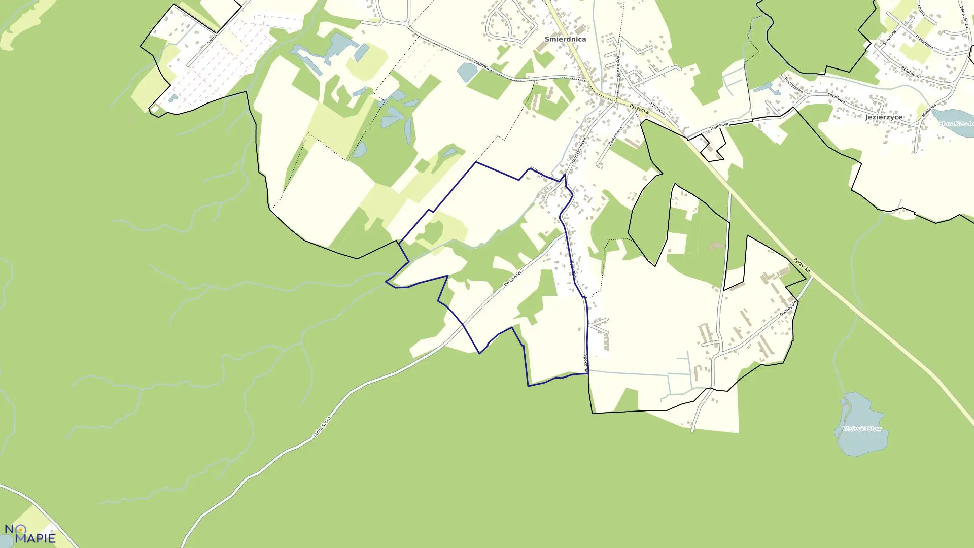 Mapa obrębu Dąbie 202 w mieście Szczecin