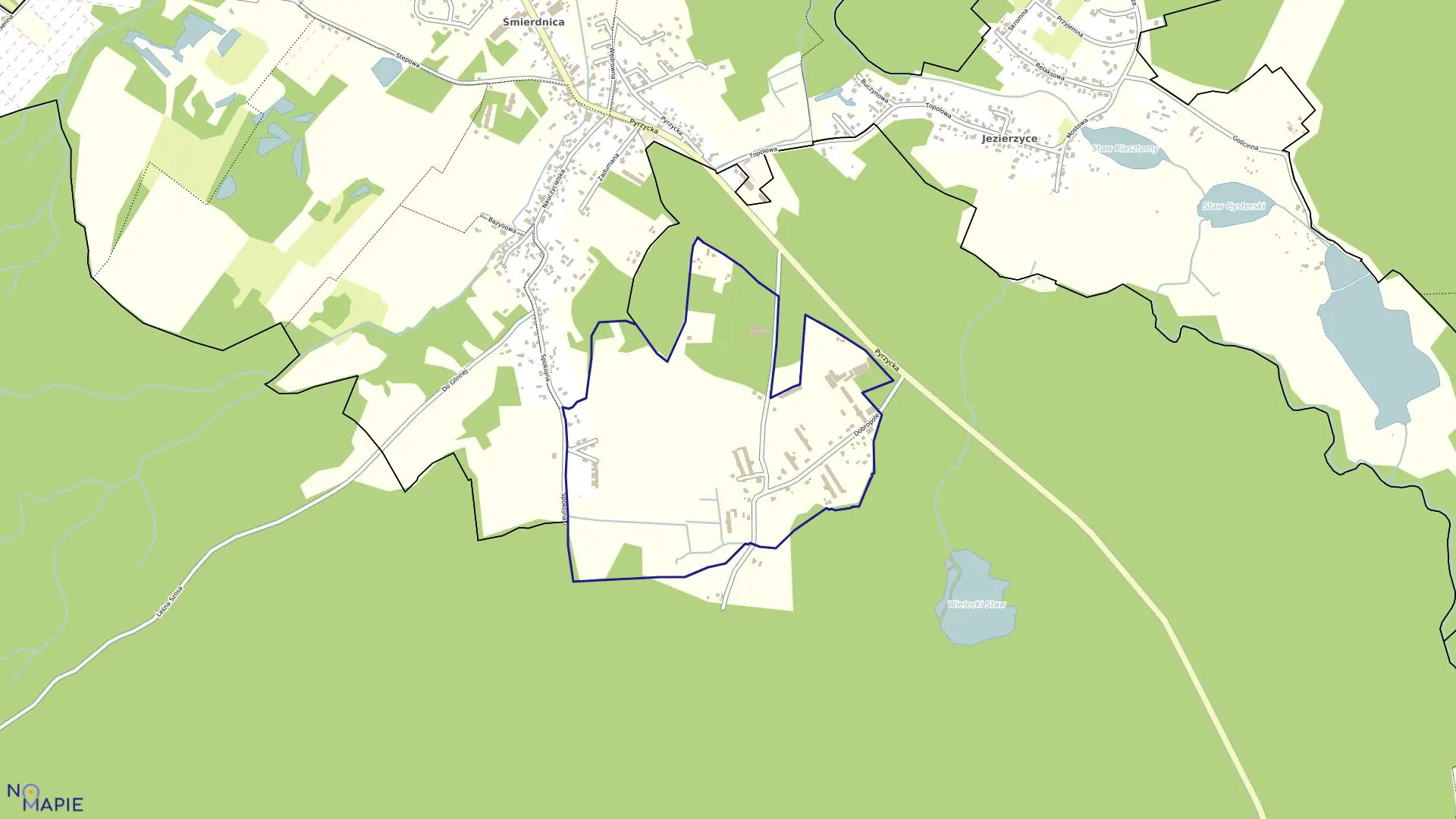 Mapa obrębu Dąbie 203 w mieście Szczecin