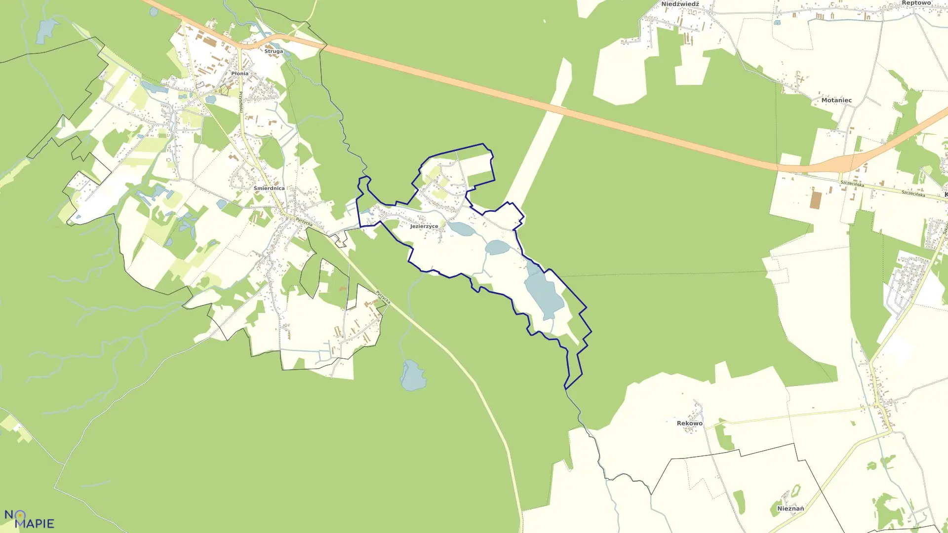 Mapa obrębu Dąbie 204 w mieście Szczecin