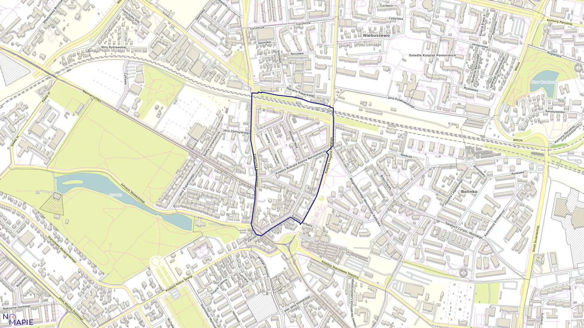 Mapa obrębu Nad Odrą 26 w mieście Szczecin