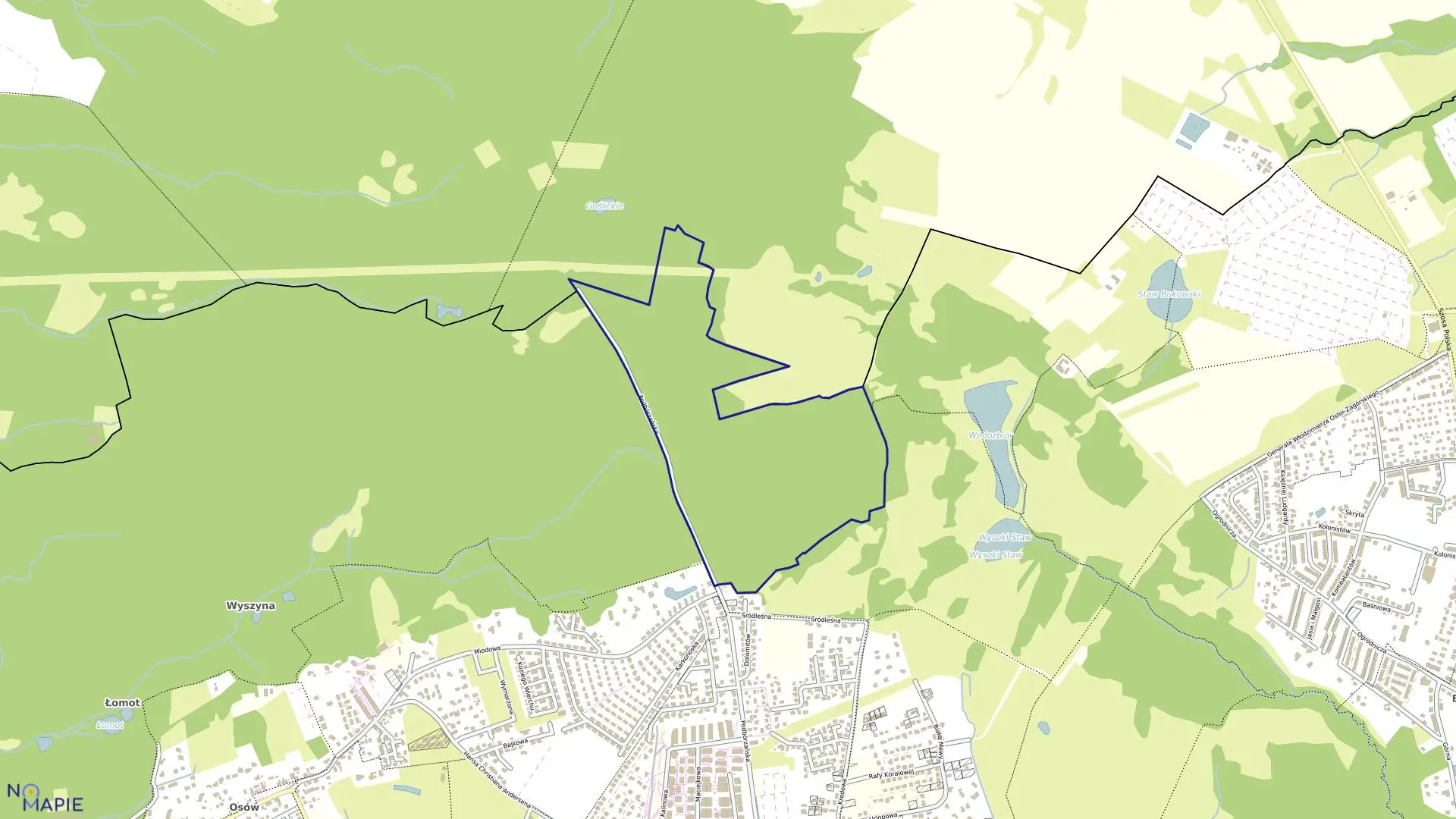 Mapa obrębu Nad Odrą 37 w mieście Szczecin