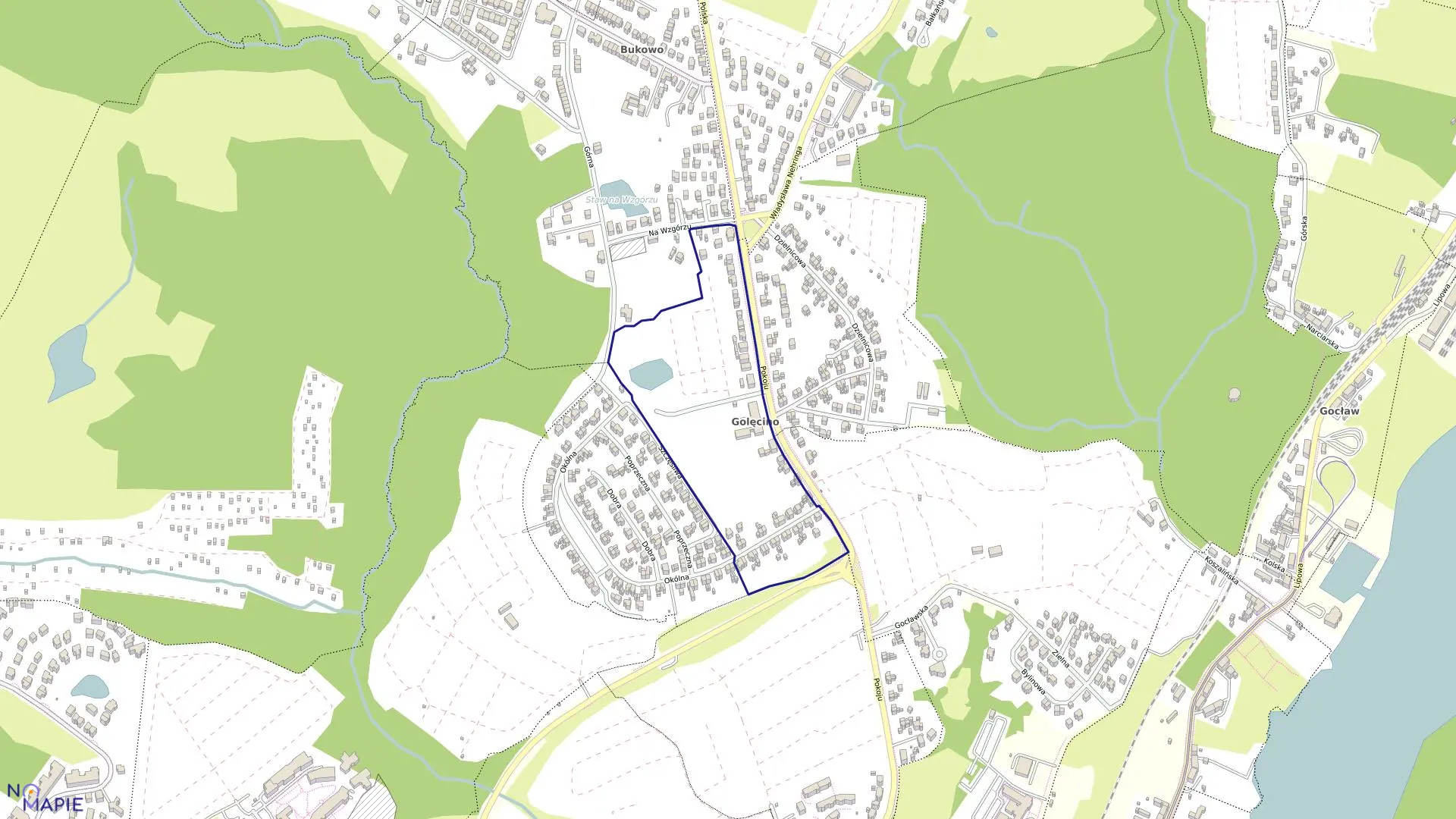 Mapa obrębu Nad Odrą 38 w mieście Szczecin