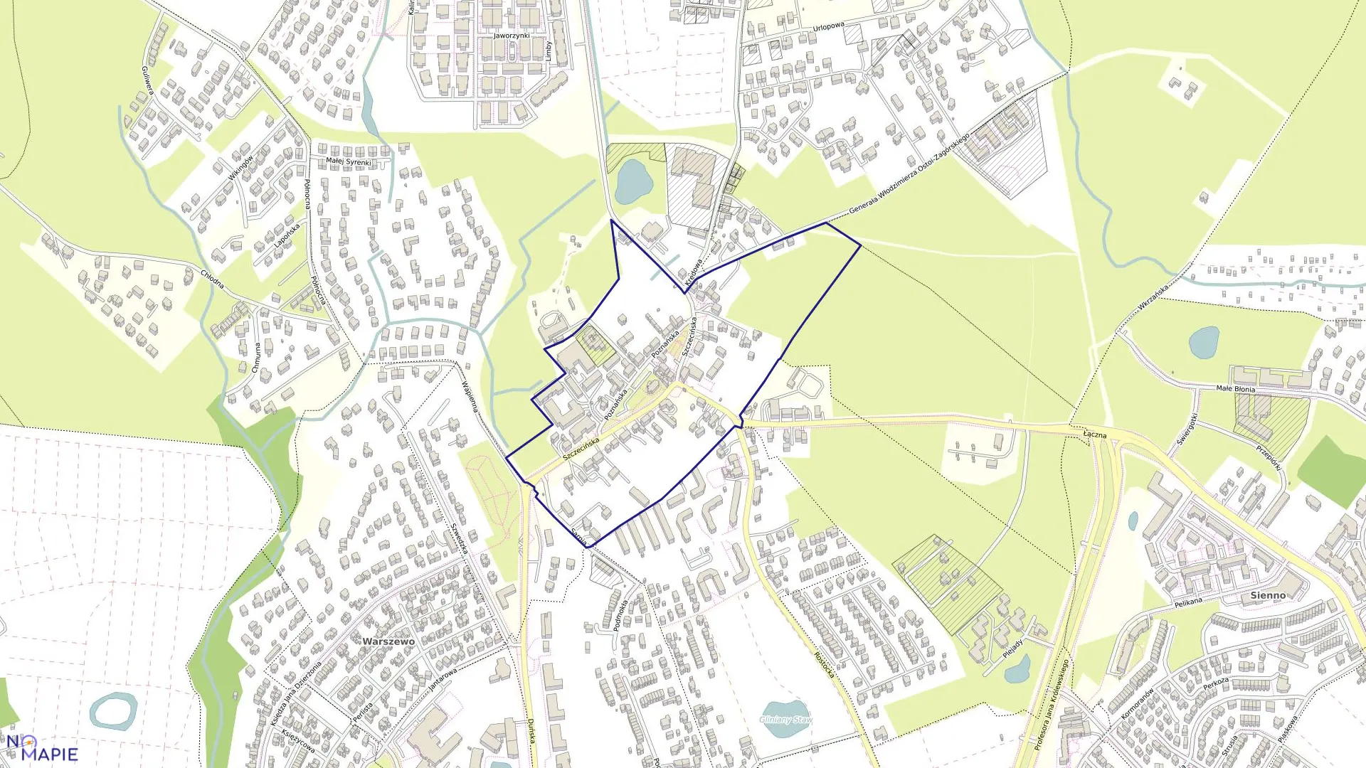 Mapa obrębu Nad Odrą 74 w mieście Szczecin