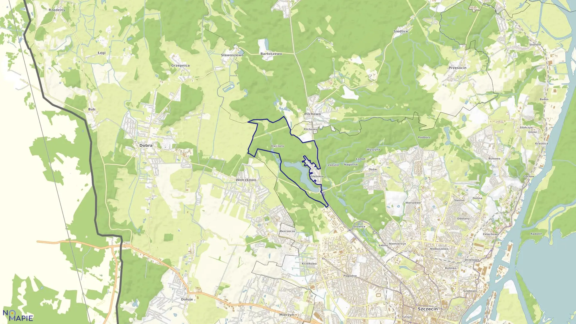 Mapa obrębu Pogodno 1 w mieście Szczecin