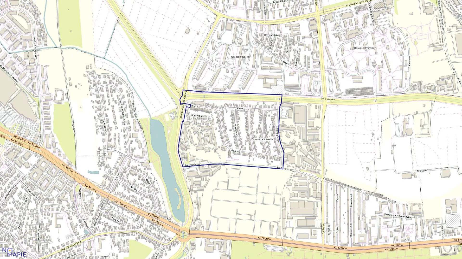 Mapa obrębu Pogodno 101 w mieście Szczecin