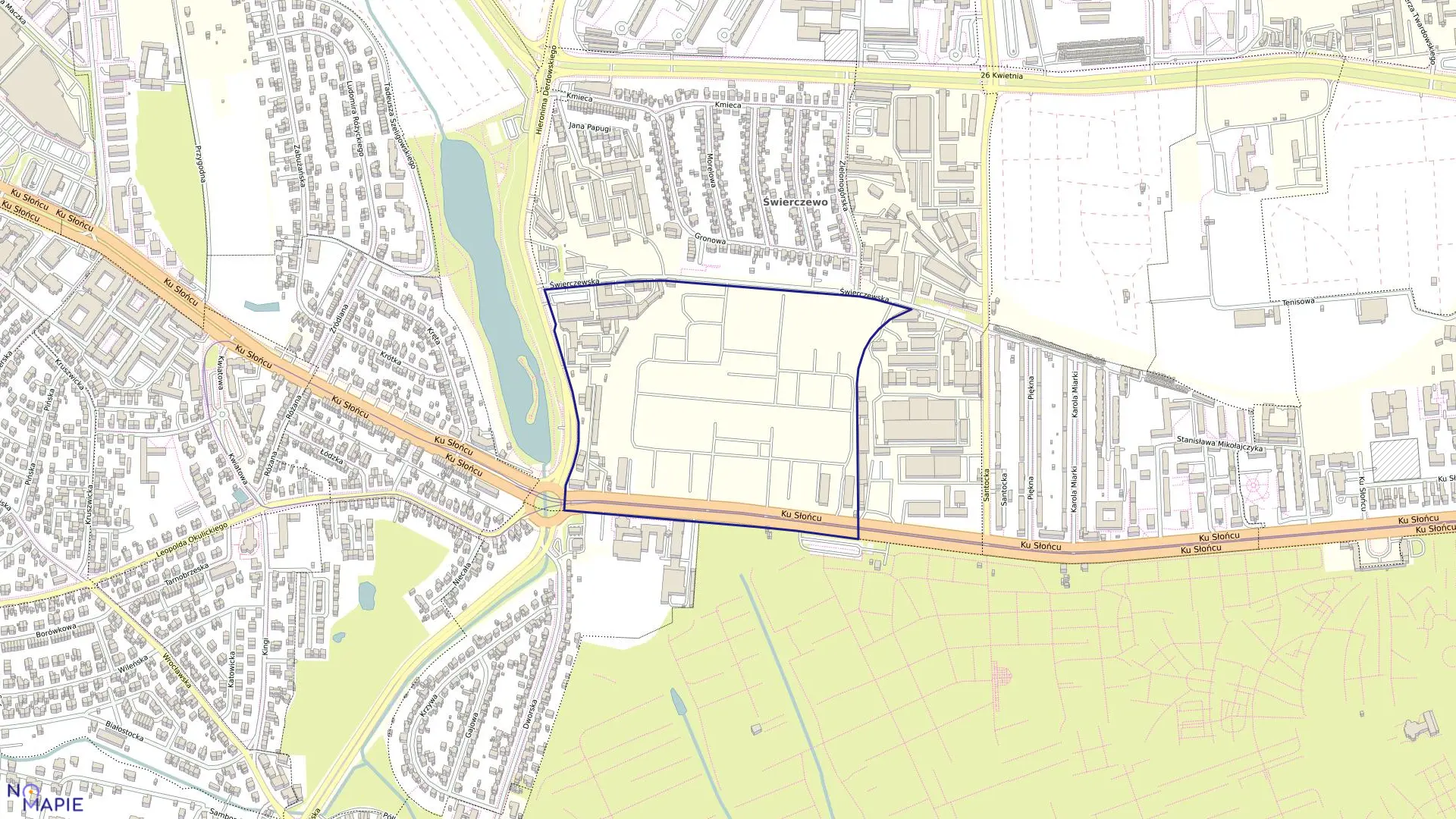 Mapa obrębu Pogodno 102 w mieście Szczecin