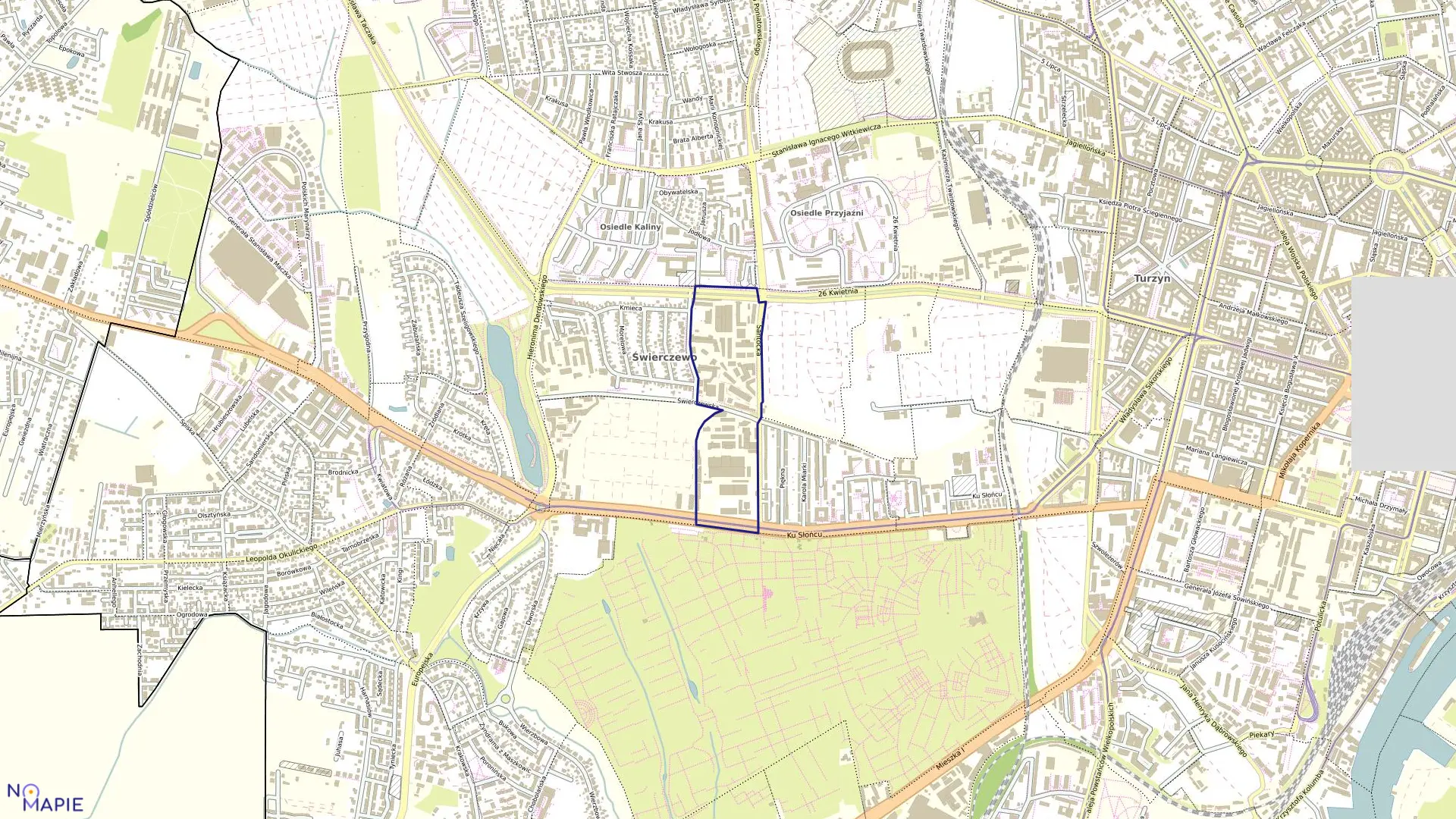 Mapa obrębu Pogodno 103 w mieście Szczecin