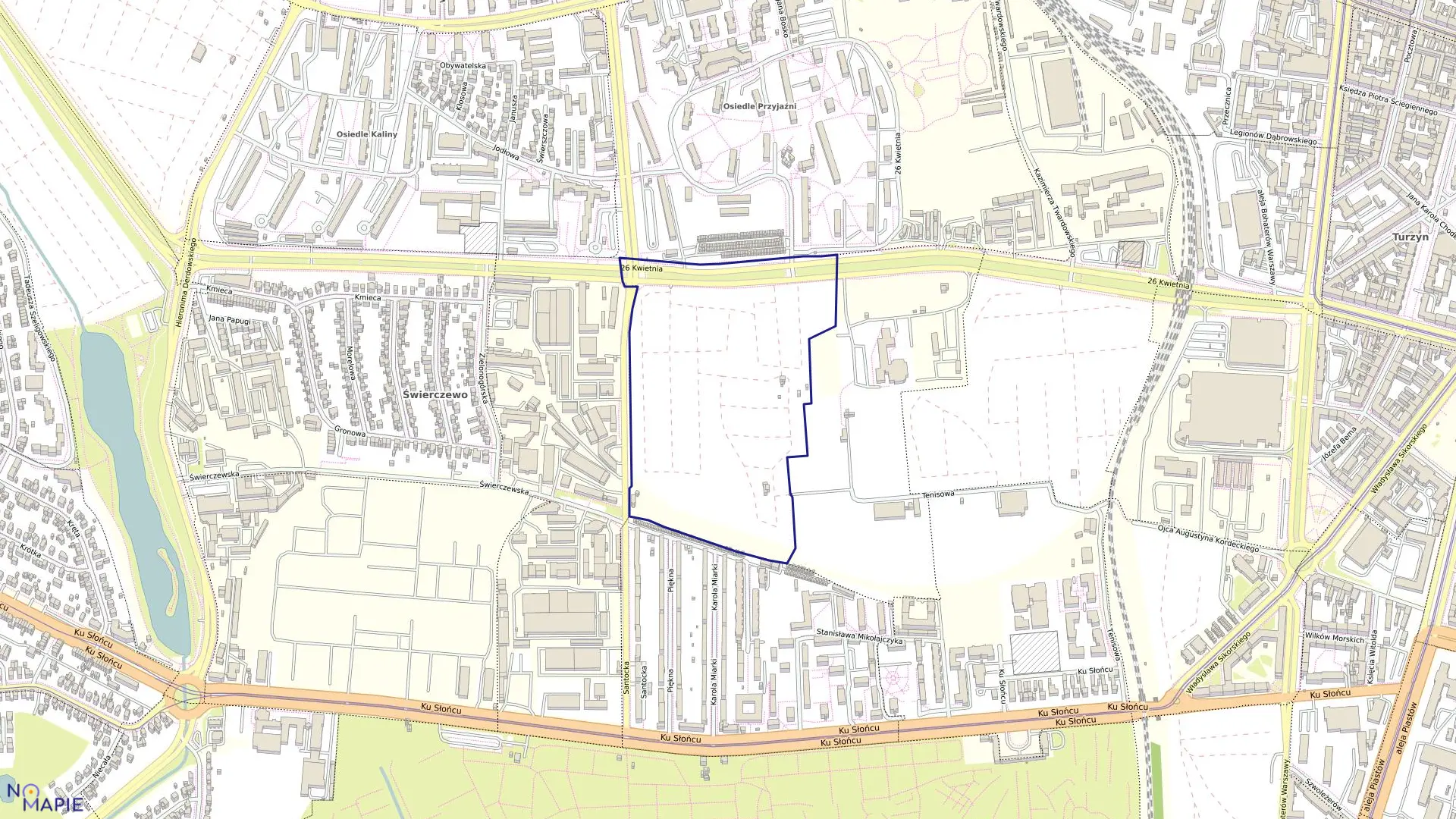 Mapa obrębu Pogodno 104 w mieście Szczecin