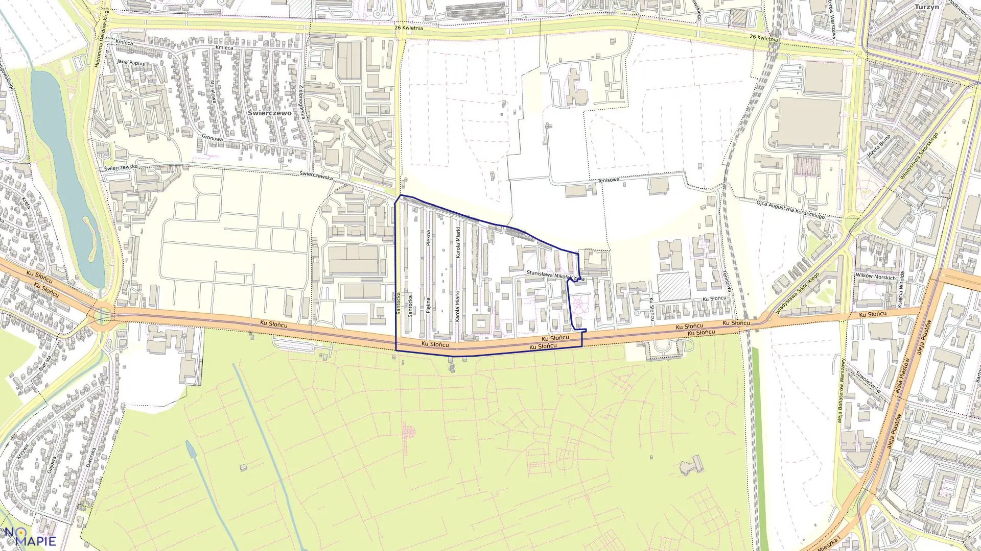 Mapa obrębu Pogodno 106 w mieście Szczecin