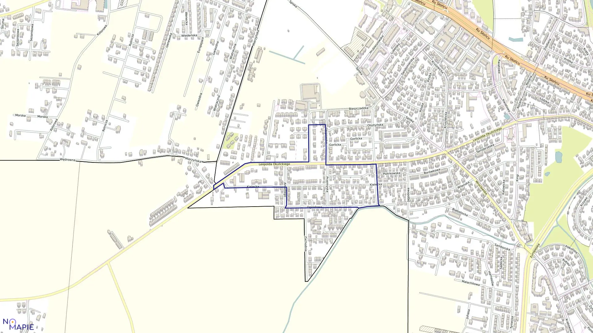 Mapa obrębu Pogodno 108 w mieście Szczecin