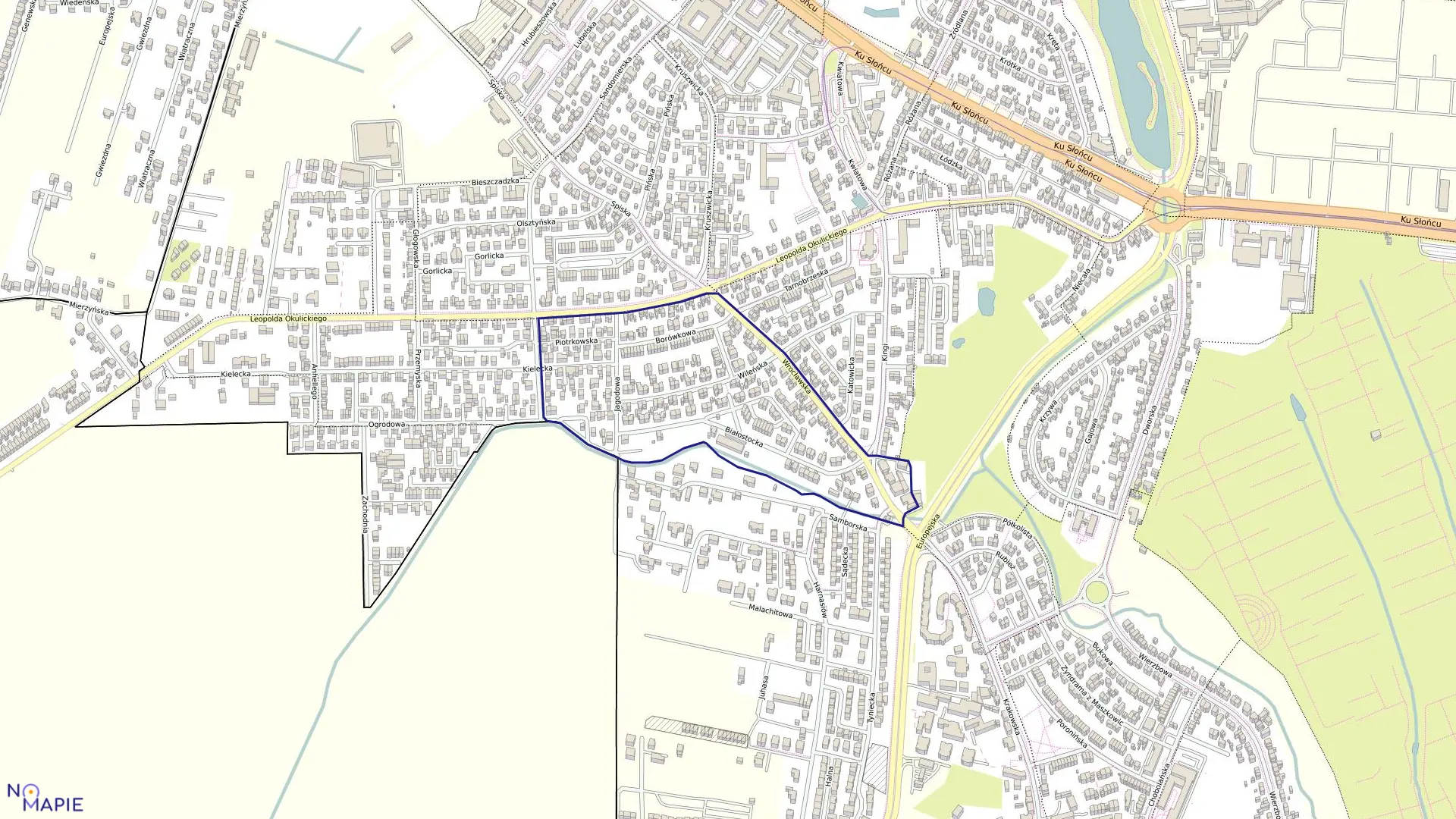 Mapa obrębu Pogodno 109 w mieście Szczecin