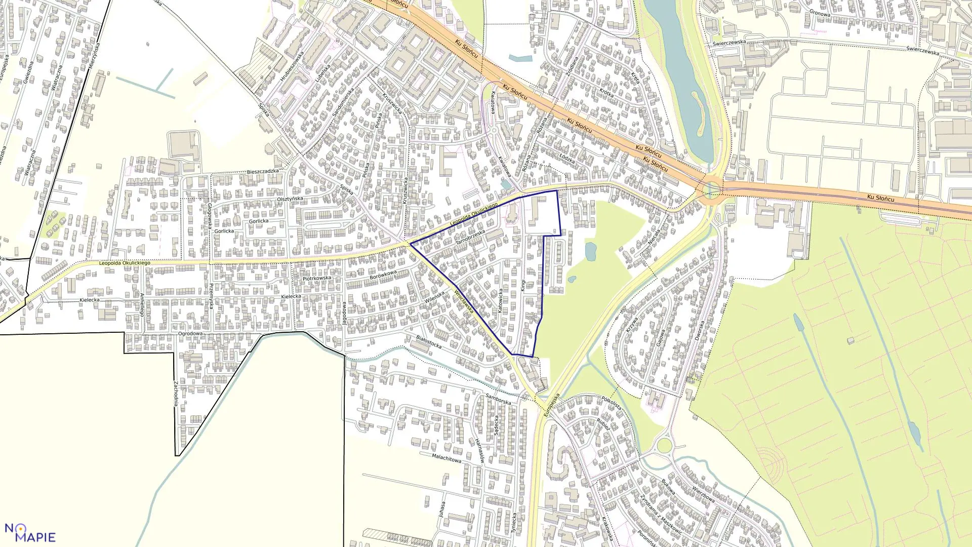 Mapa obrębu Pogodno 110 w mieście Szczecin