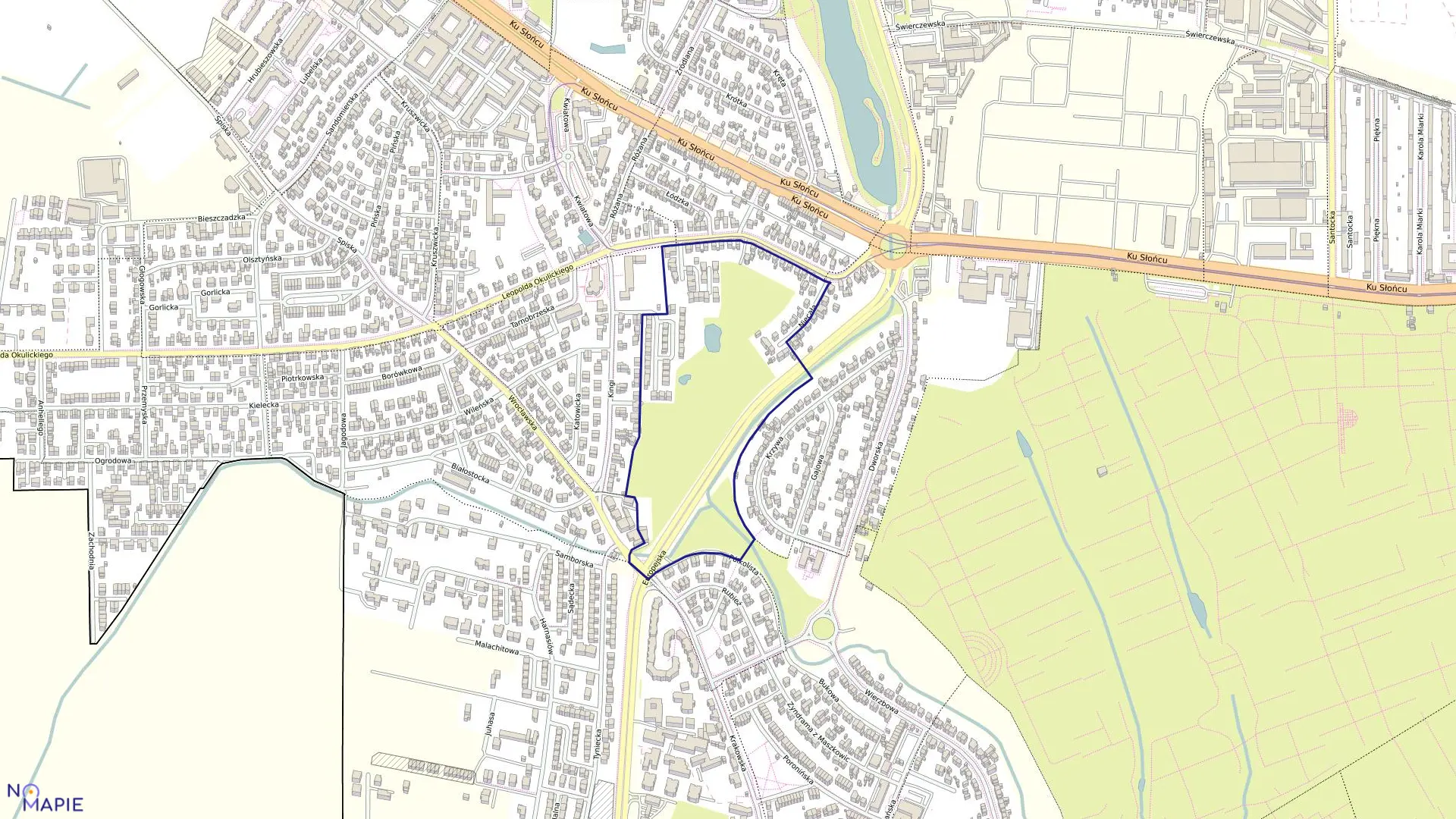 Mapa obrębu Pogodno 111 w mieście Szczecin