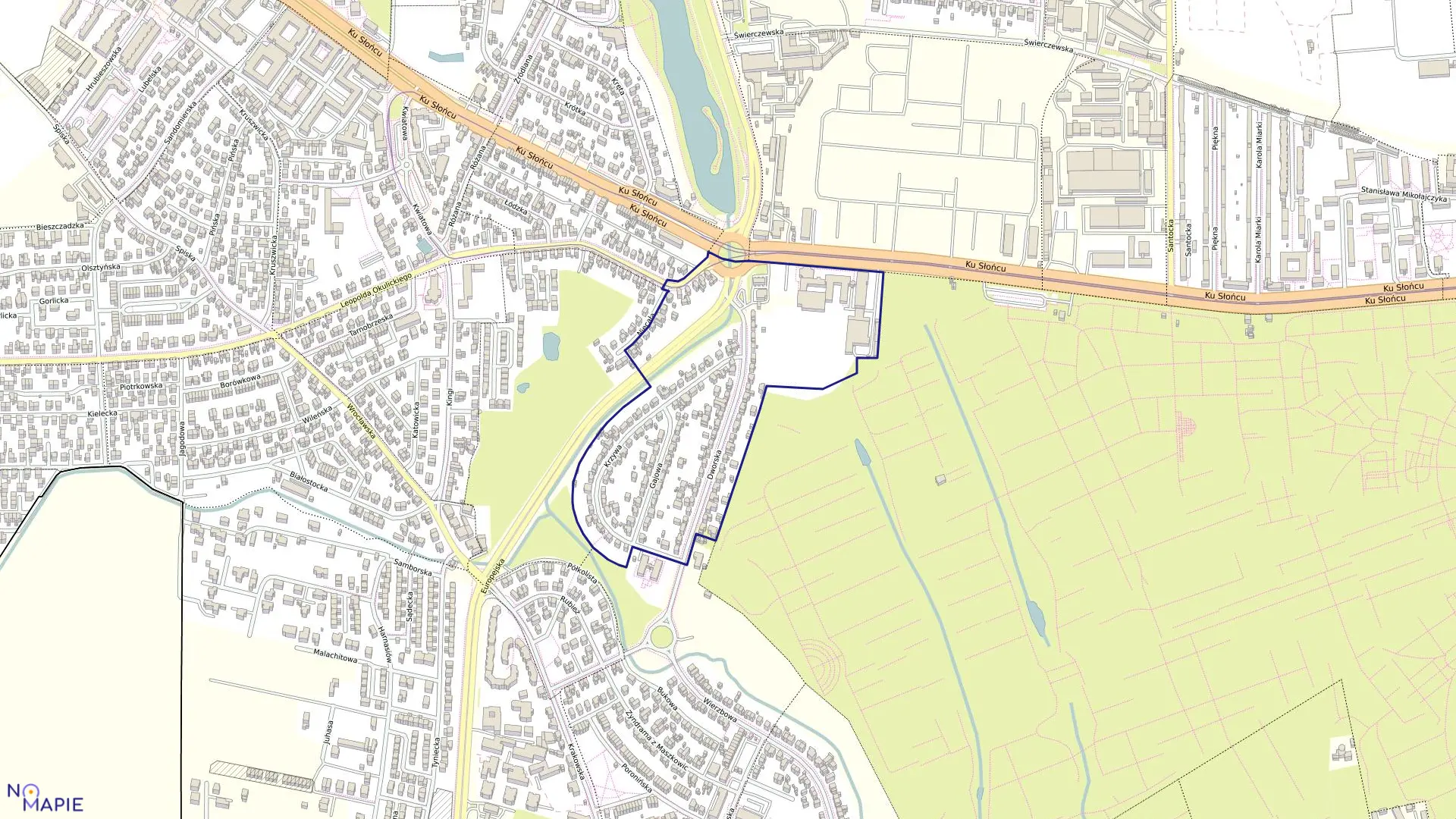 Mapa obrębu Pogodno 112 w mieście Szczecin