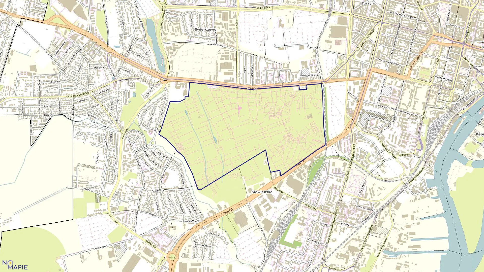 Mapa obrębu Pogodno 113 w mieście Szczecin