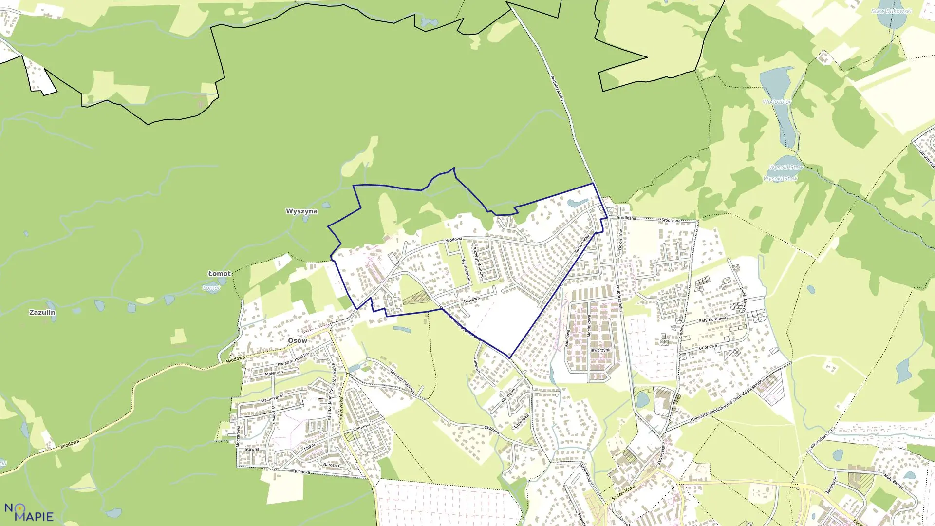 Mapa obrębu Pogodno 12 w mieście Szczecin