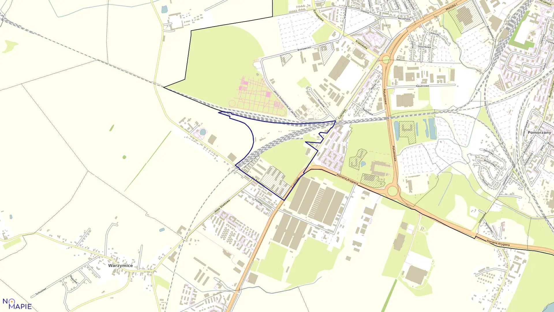 Mapa obrębu Pogodno 124 w mieście Szczecin