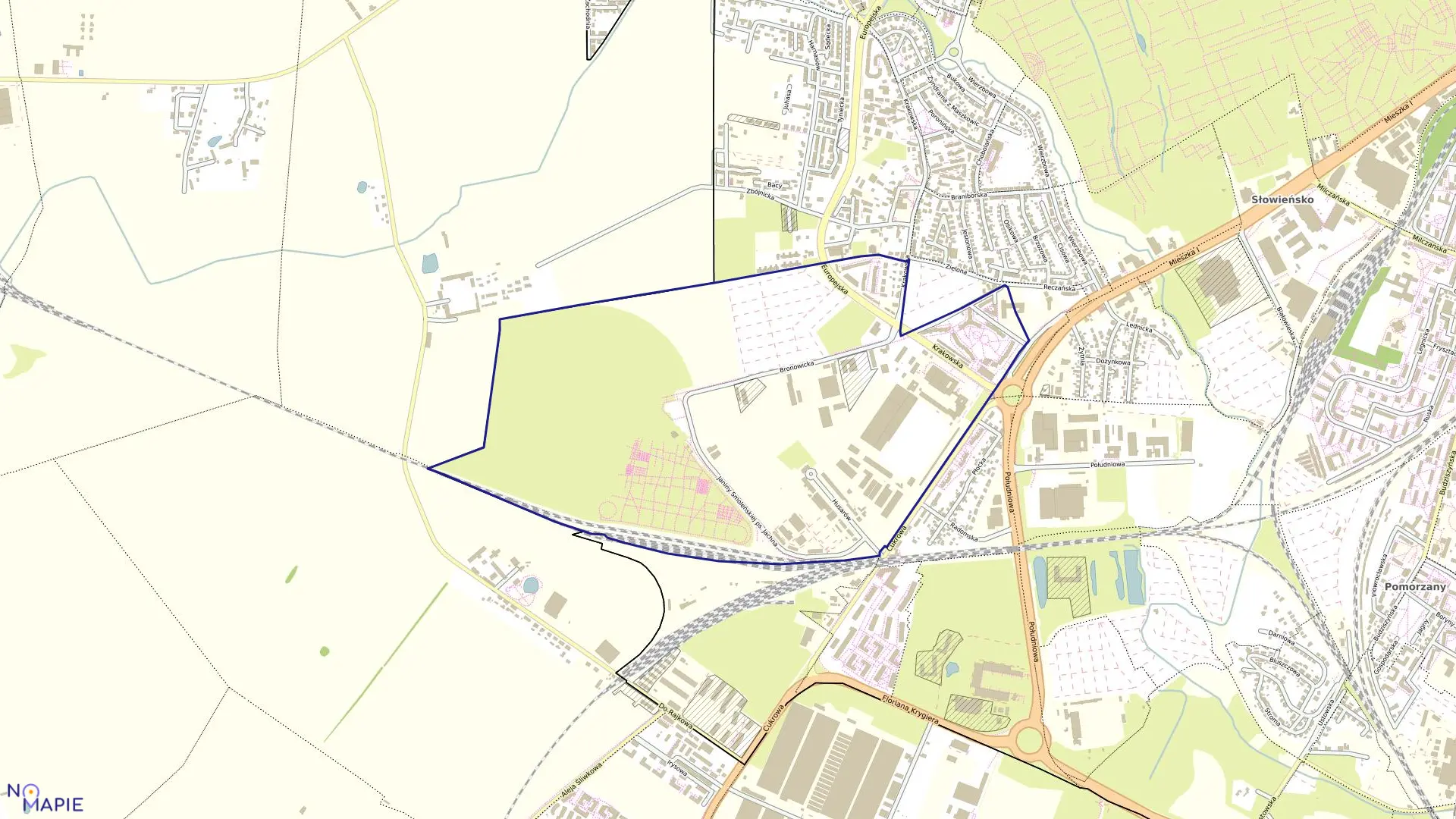 Mapa obrębu Pogodno 126 w mieście Szczecin