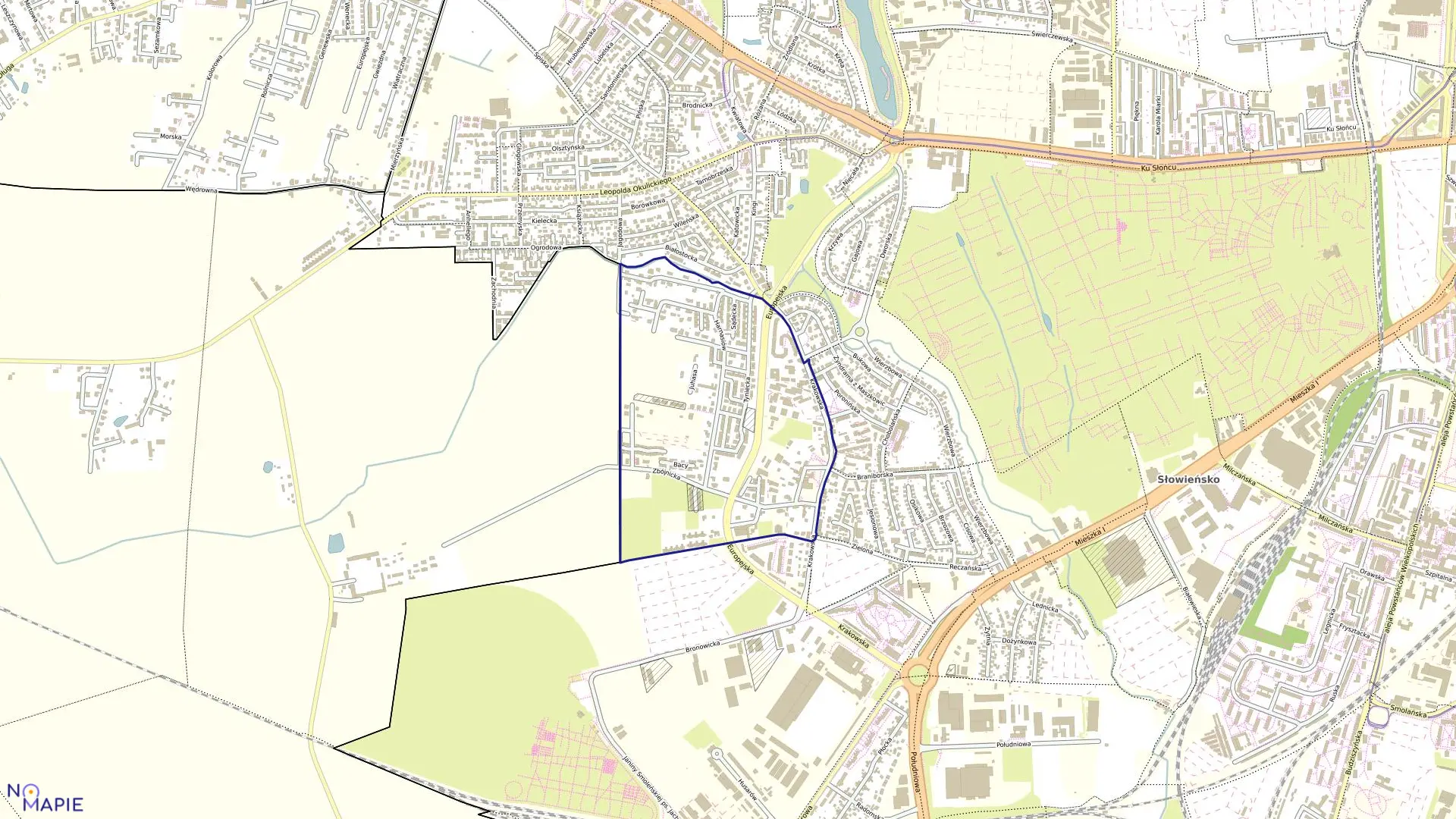 Mapa obrębu Pogodno 132 w mieście Szczecin