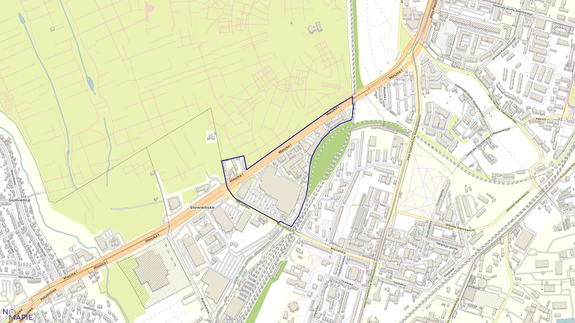 Mapa obrębu Pogodno 137 w mieście Szczecin