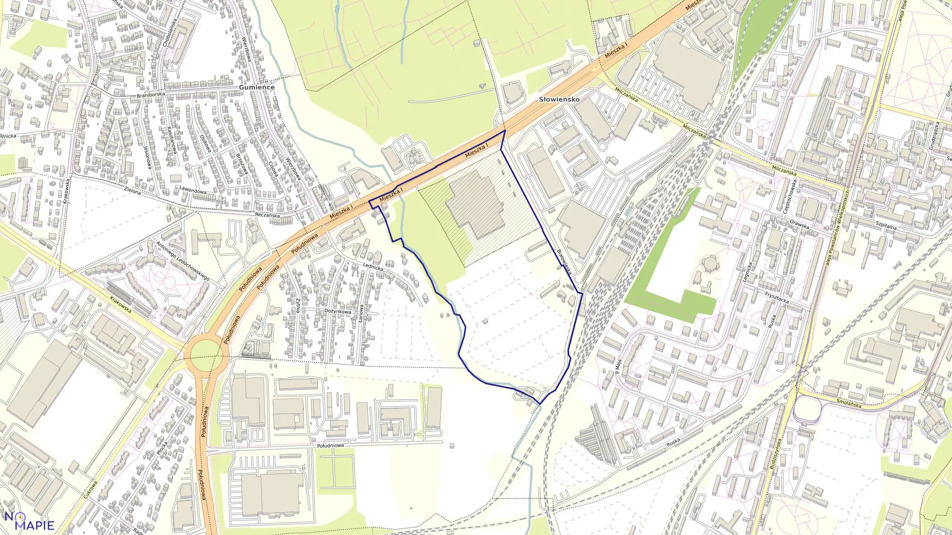 Mapa obrębu Pogodno 142 w mieście Szczecin