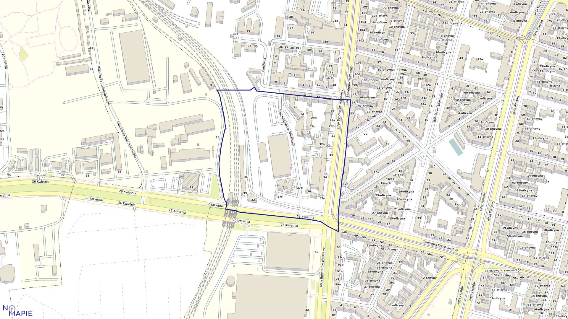 Mapa obrębu Pogodno 154 w mieście Szczecin