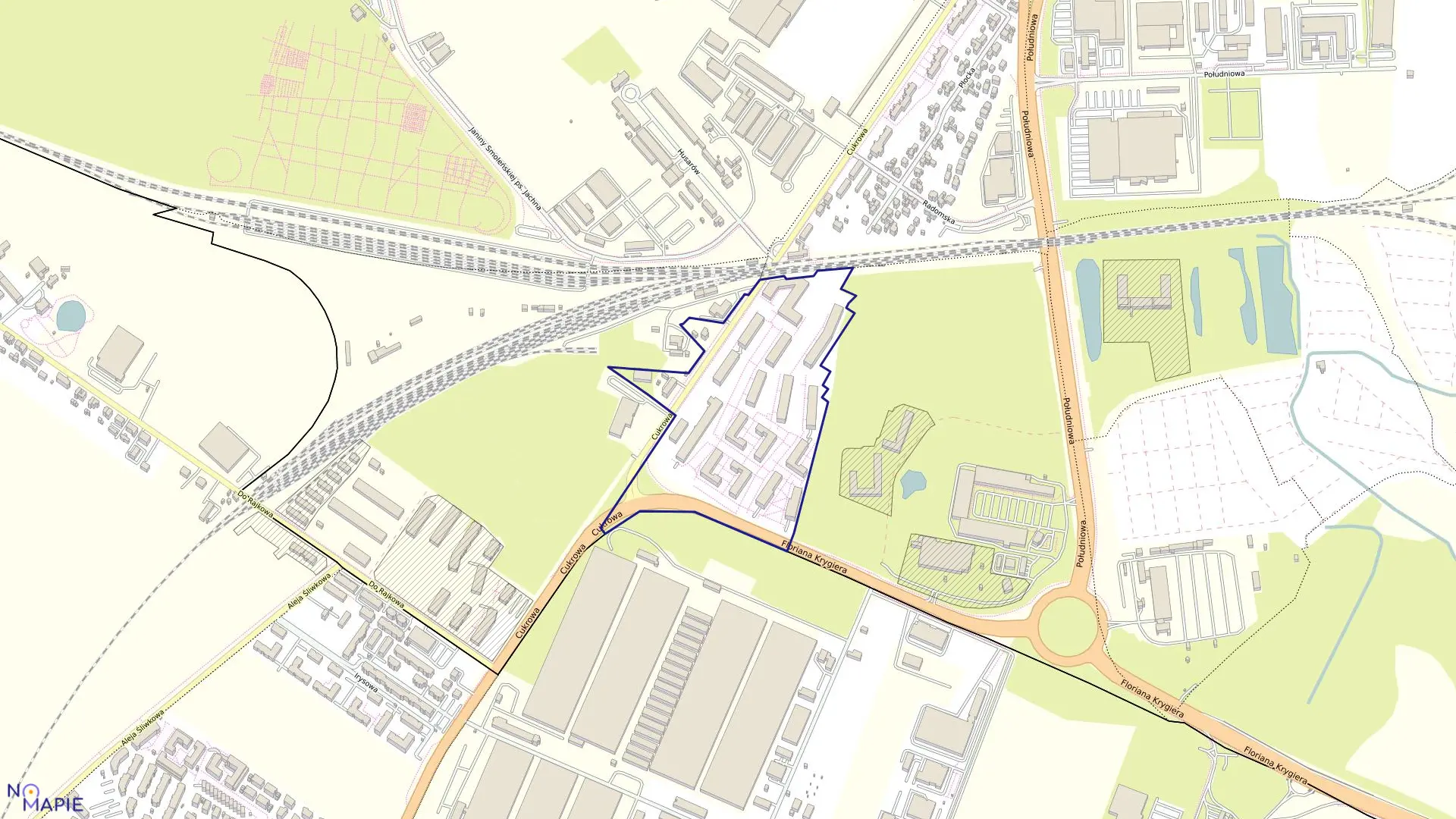 Mapa obrębu Pogodno 163 w mieście Szczecin