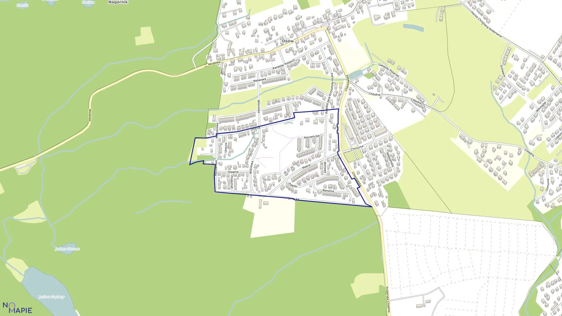 Mapa obrębu Pogodno 19 w mieście Szczecin