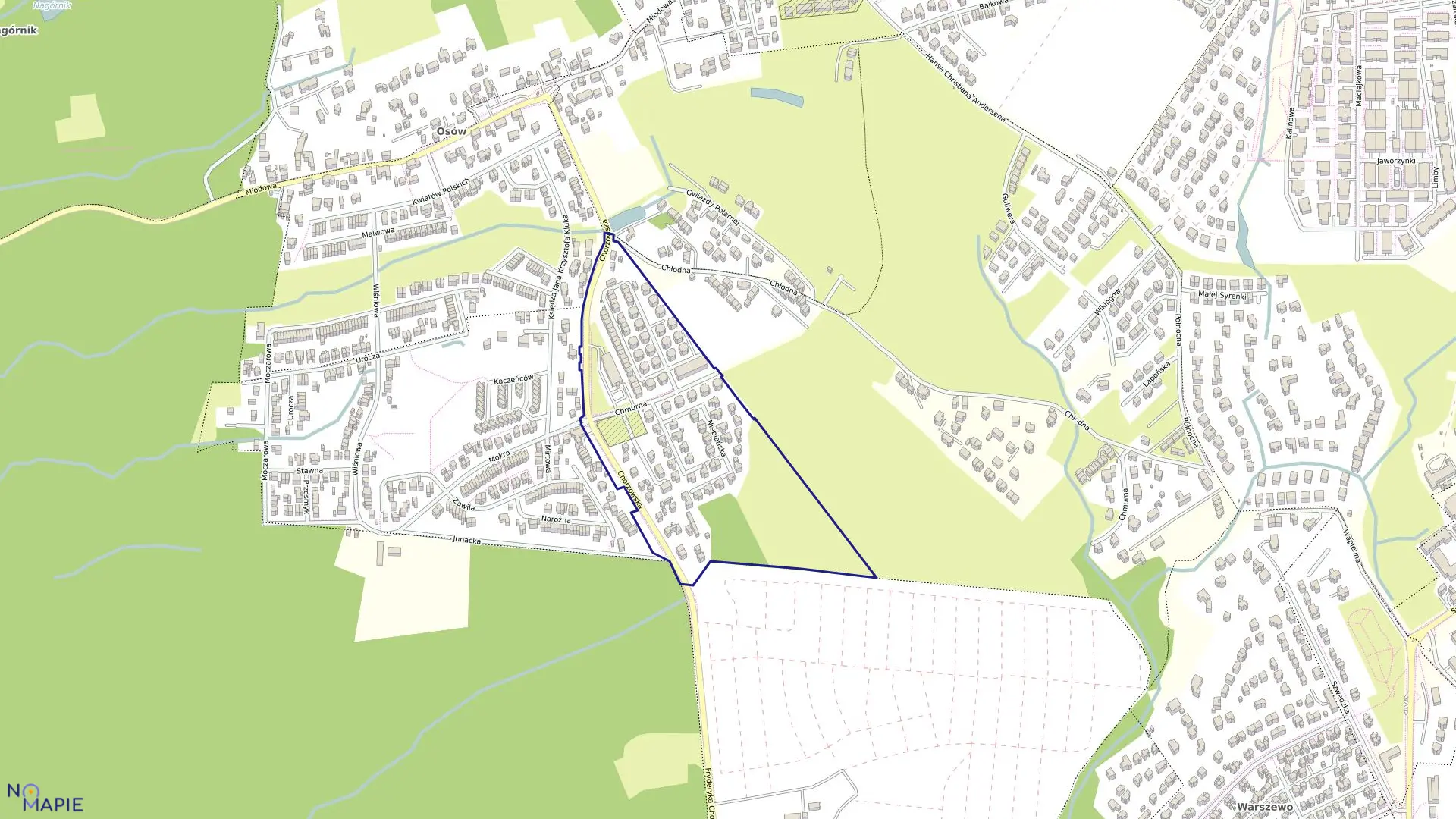 Mapa obrębu Pogodno 20 w mieście Szczecin