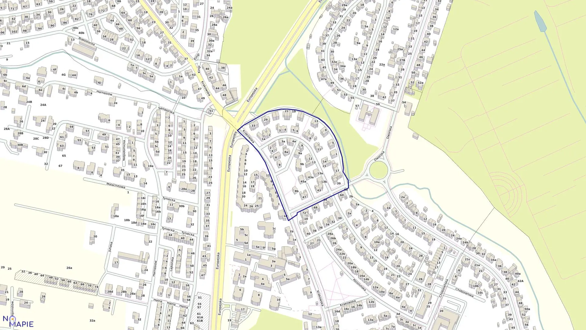 Mapa obrębu Pogodno 229 w mieście Szczecin