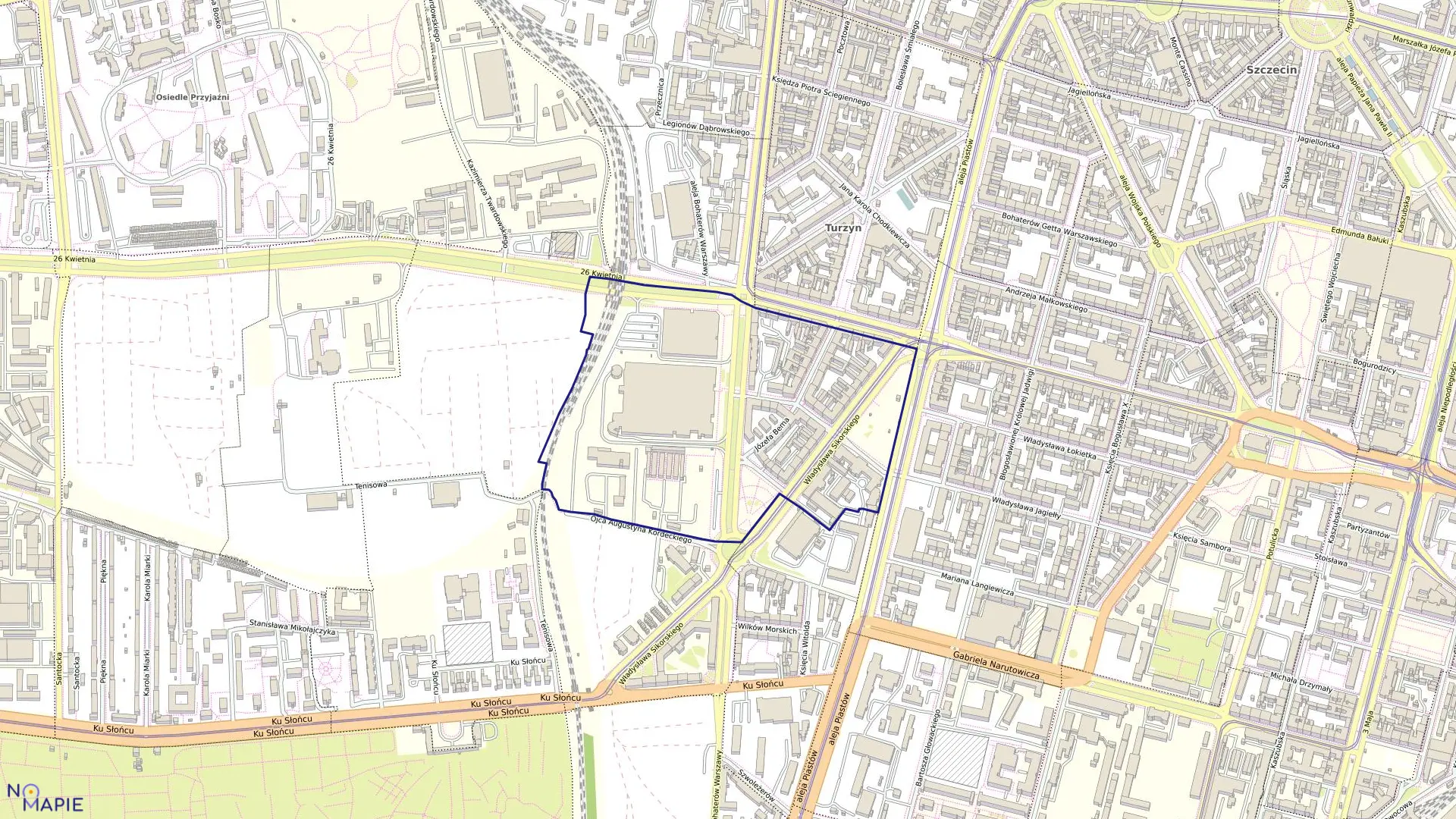 Mapa obrębu Pogodno 254 w mieście Szczecin