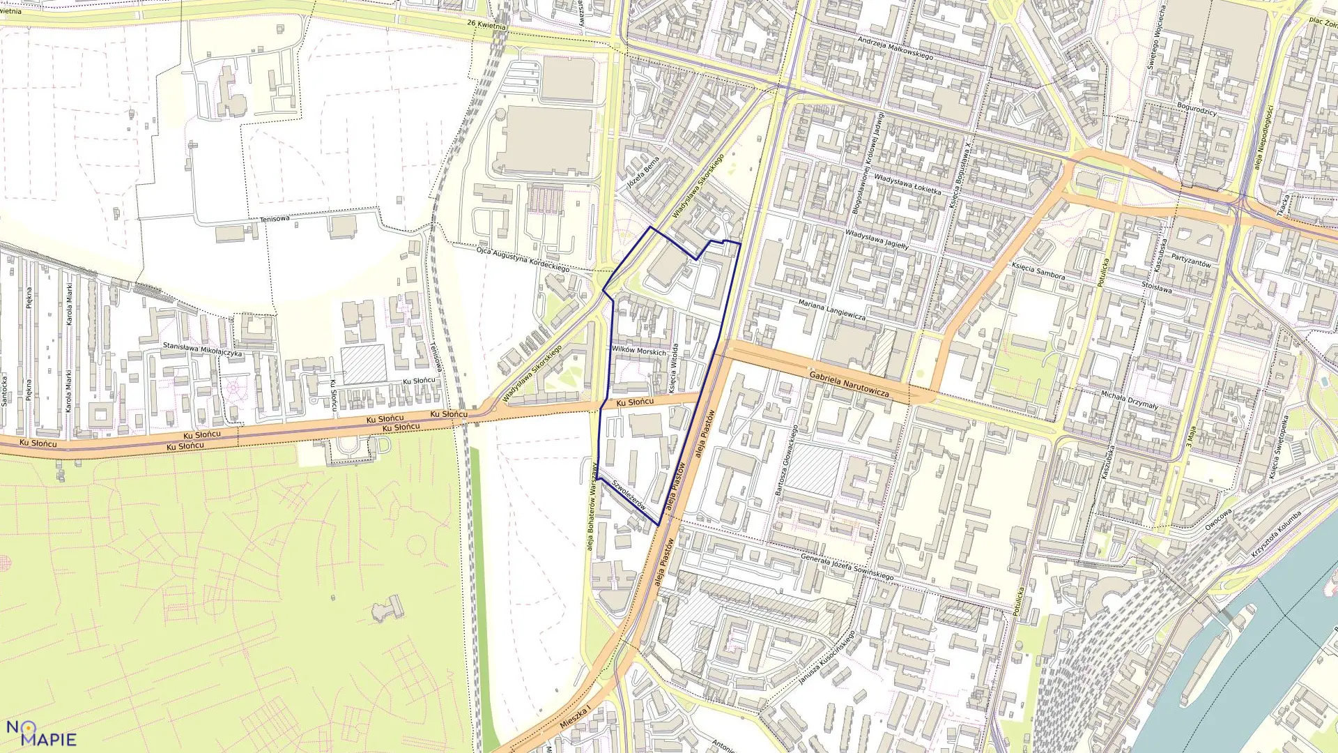 Mapa obrębu Pogodno 255 w mieście Szczecin