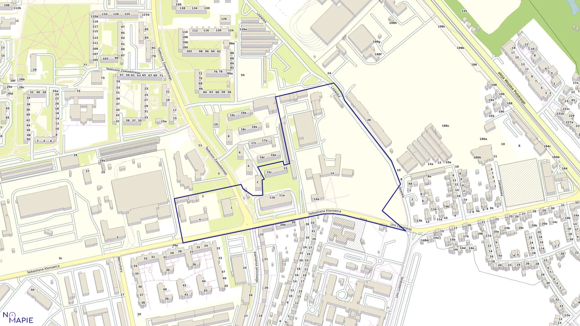 Mapa obrębu Pogodno 261 w mieście Szczecin