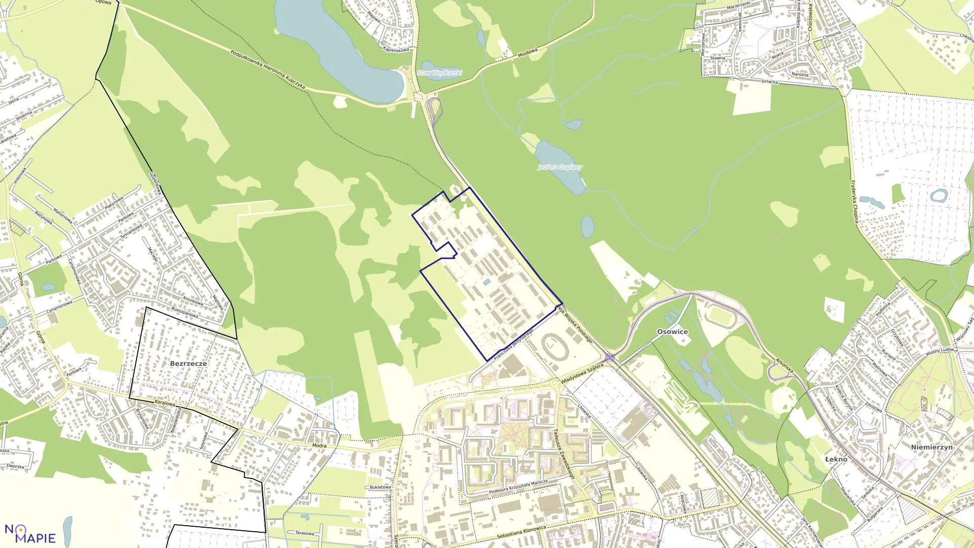 Mapa obrębu Pogodno 27 w mieście Szczecin