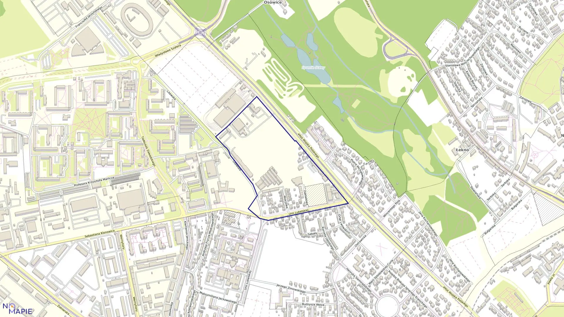 Mapa obrębu Pogodno 30 w mieście Szczecin