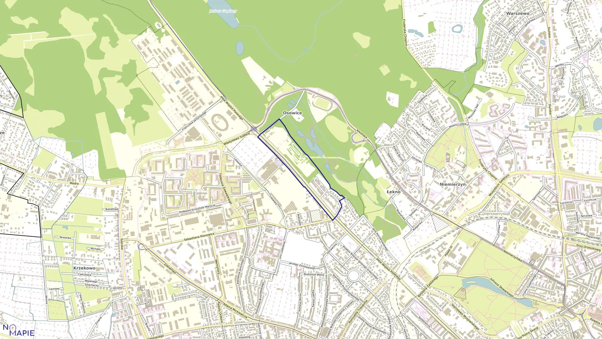 Mapa obrębu Pogodno 31 w mieście Szczecin