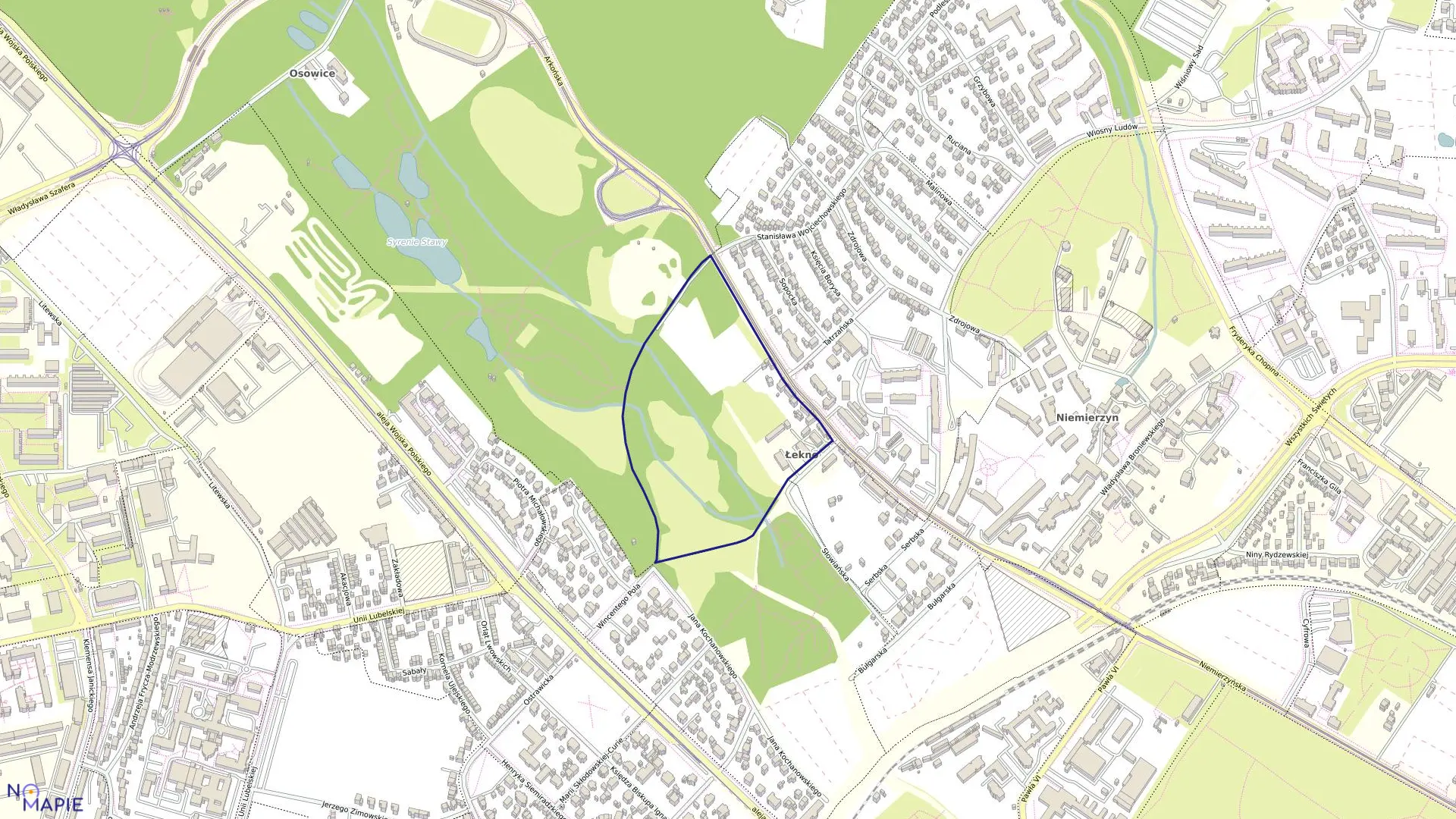 Mapa obrębu Pogodno 32 w mieście Szczecin