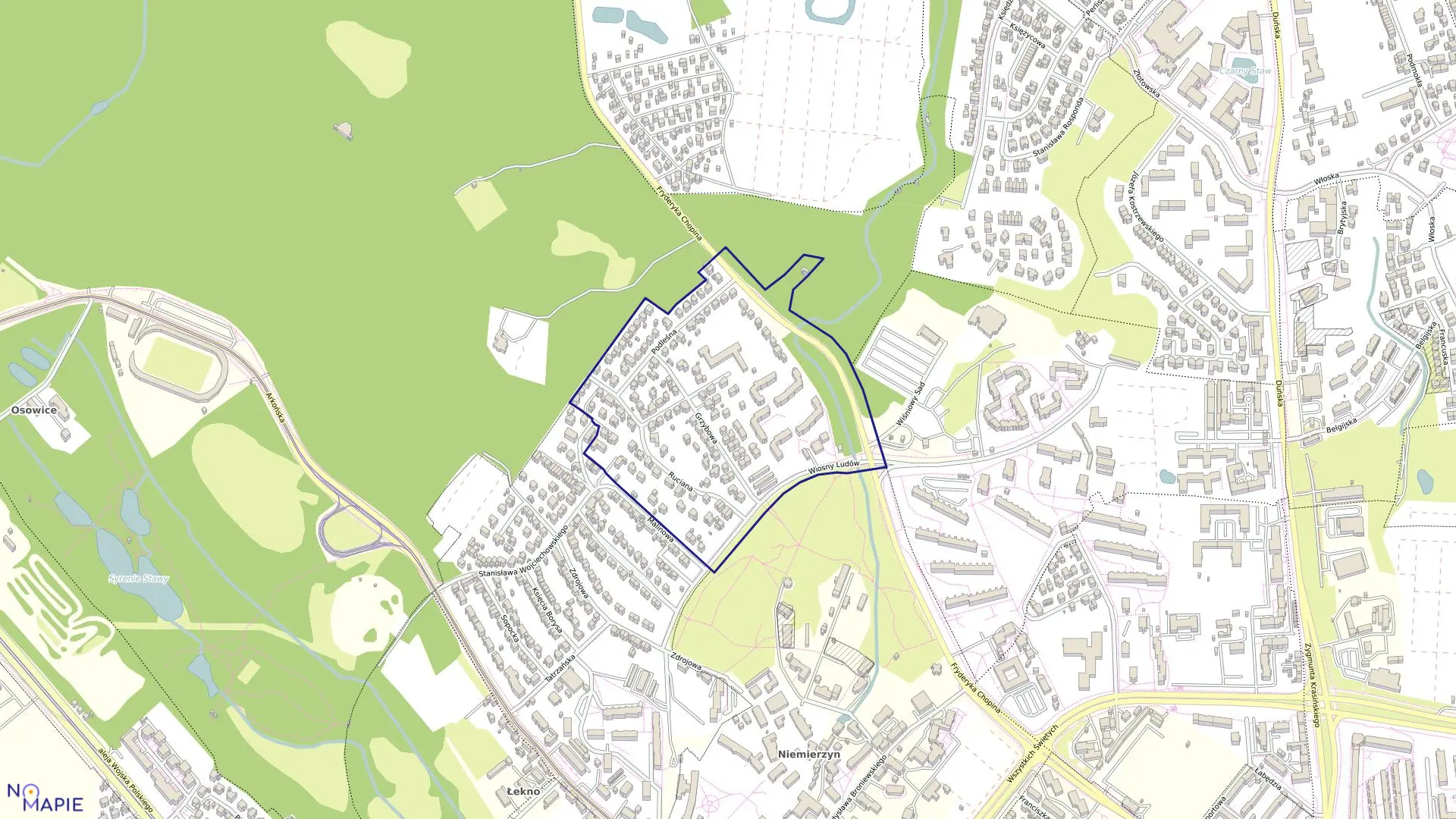 Mapa obrębu Pogodno 34 w mieście Szczecin