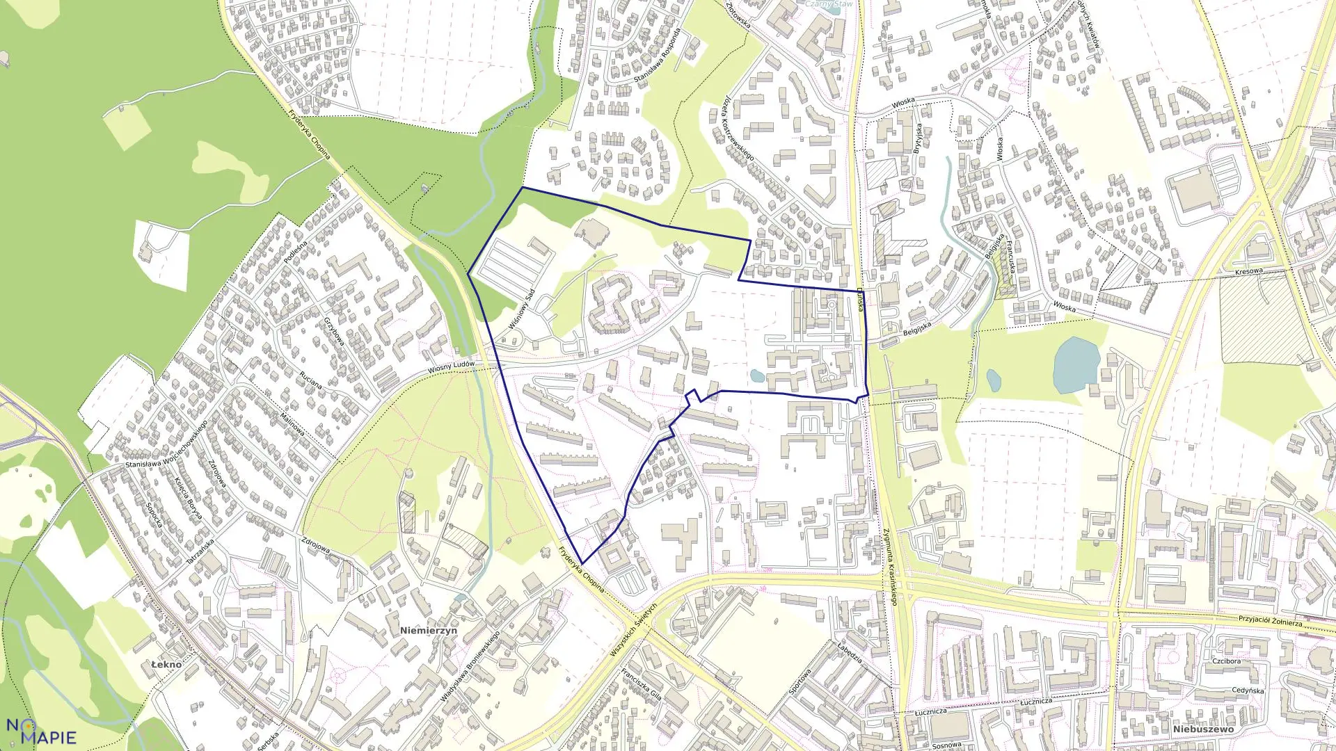 Mapa obrębu Pogodno 35 w mieście Szczecin