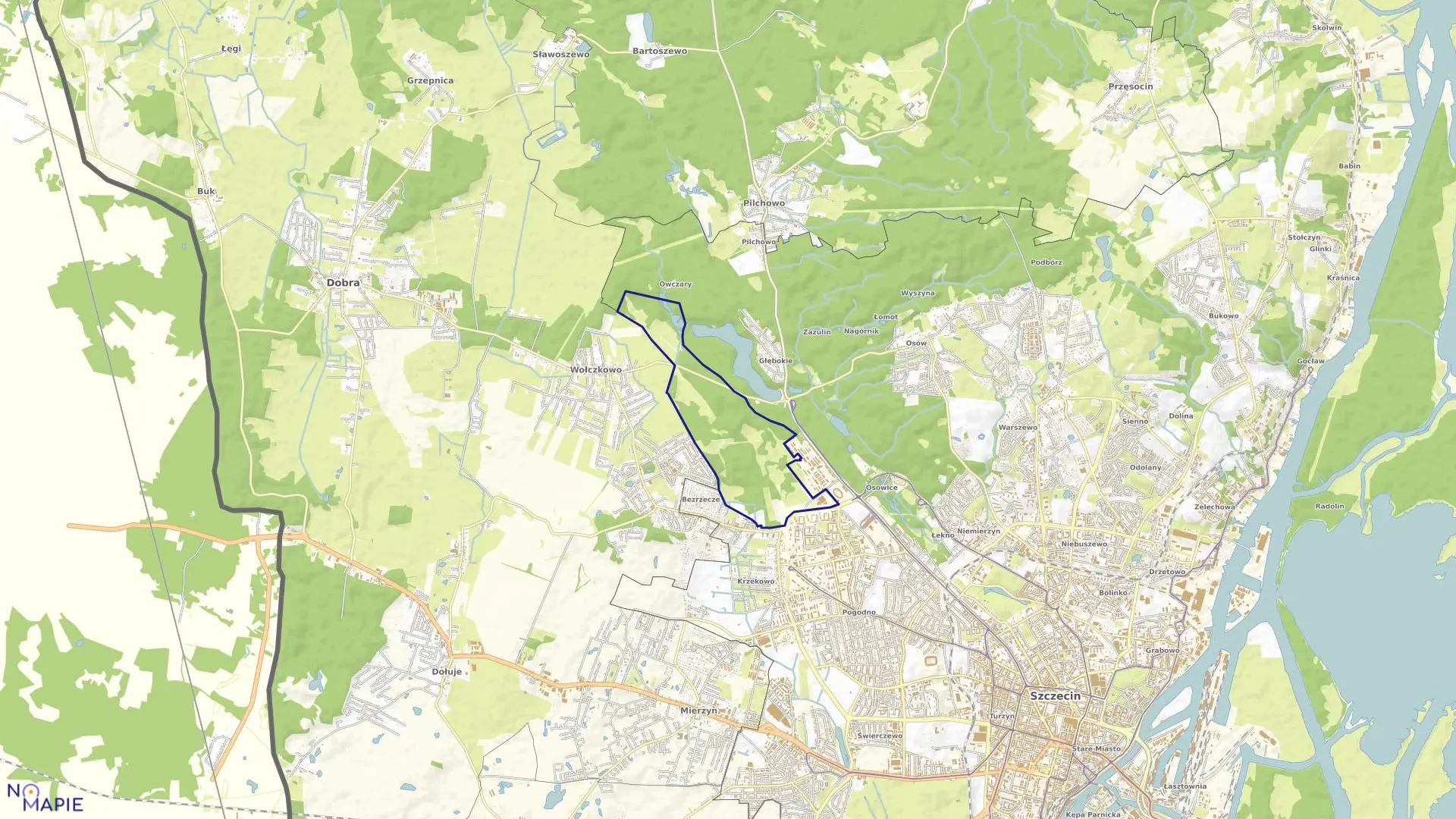 Mapa obrębu Pogodno 4 w mieście Szczecin