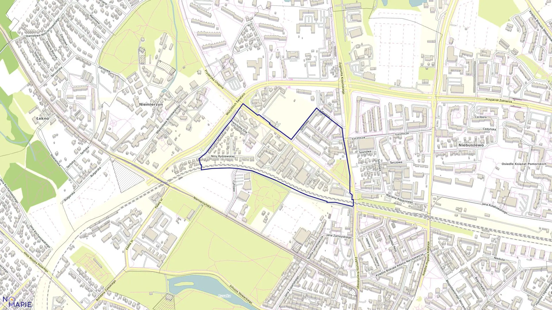 Mapa obrębu Pogodno 41 w mieście Szczecin