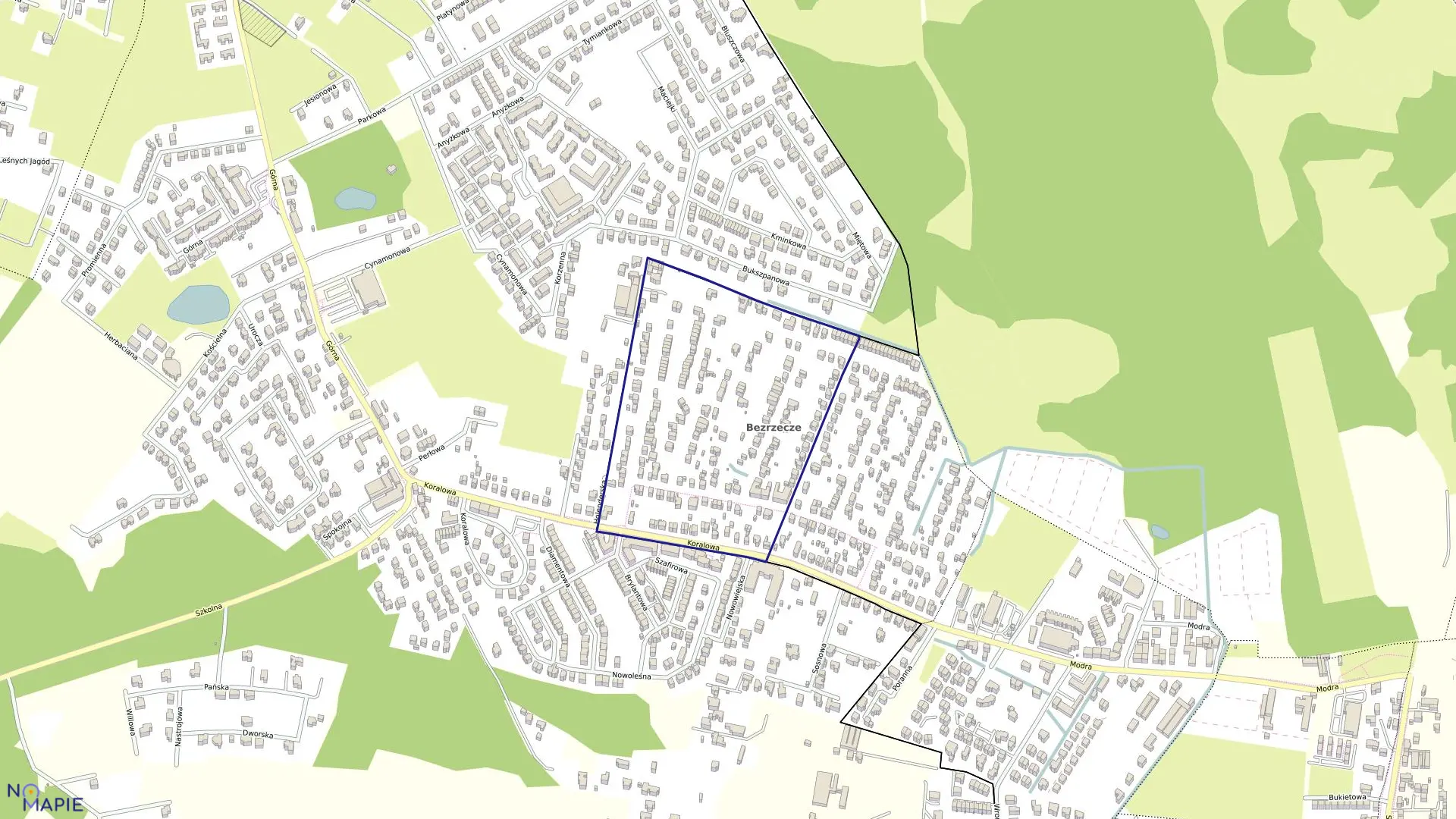 Mapa obrębu Pogodno 42 w mieście Szczecin