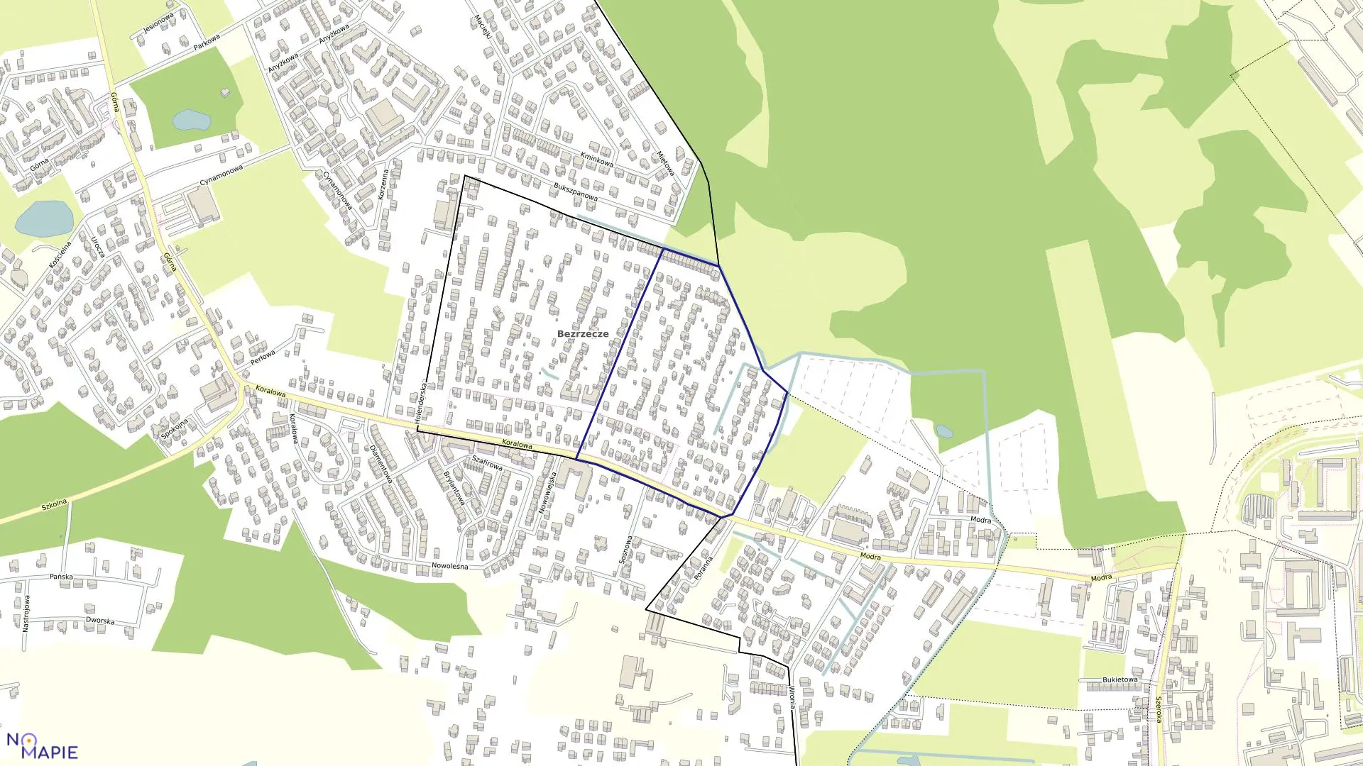 Mapa obrębu Pogodno 43 w mieście Szczecin