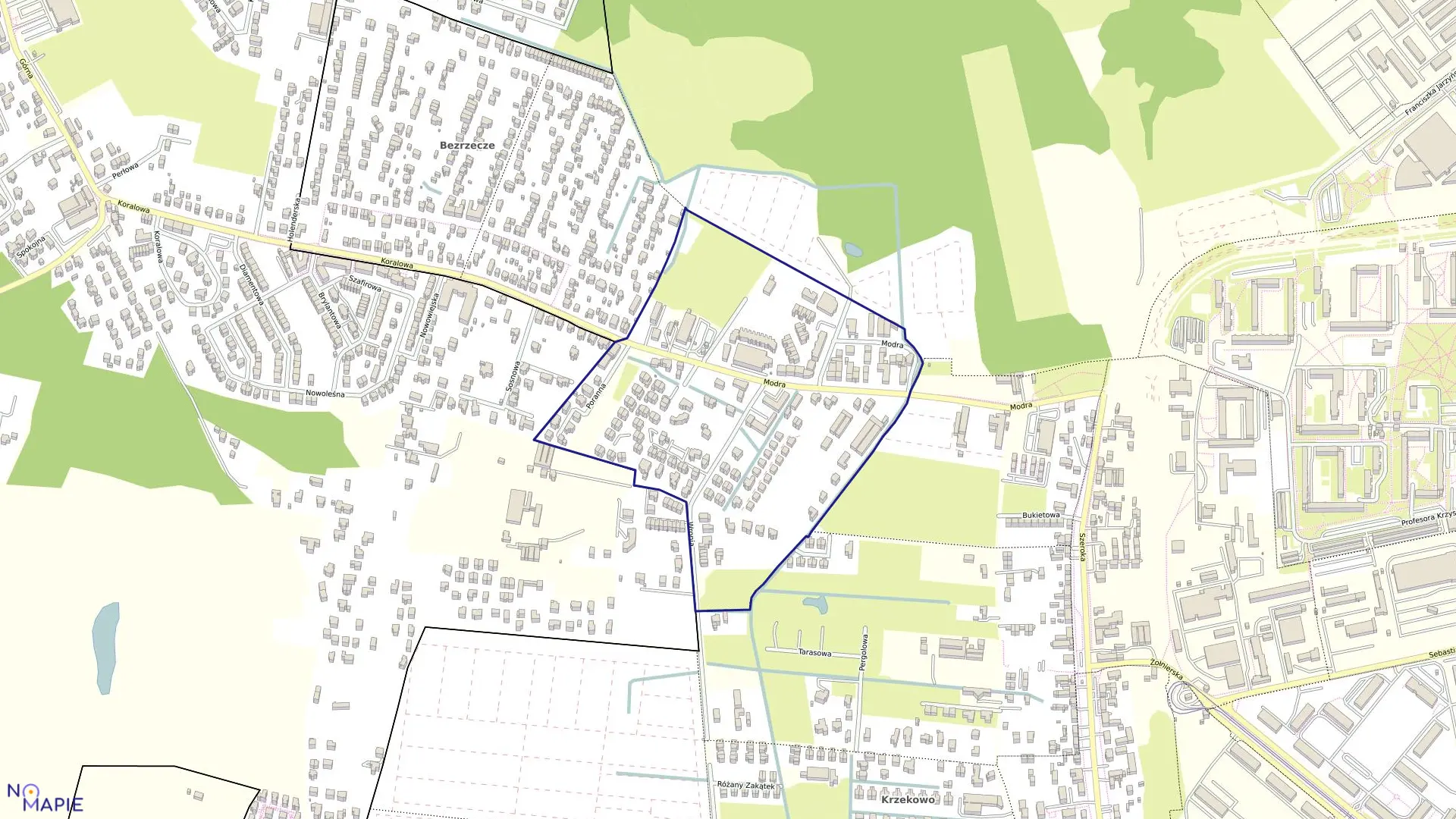 Mapa obrębu Pogodno 44 w mieście Szczecin