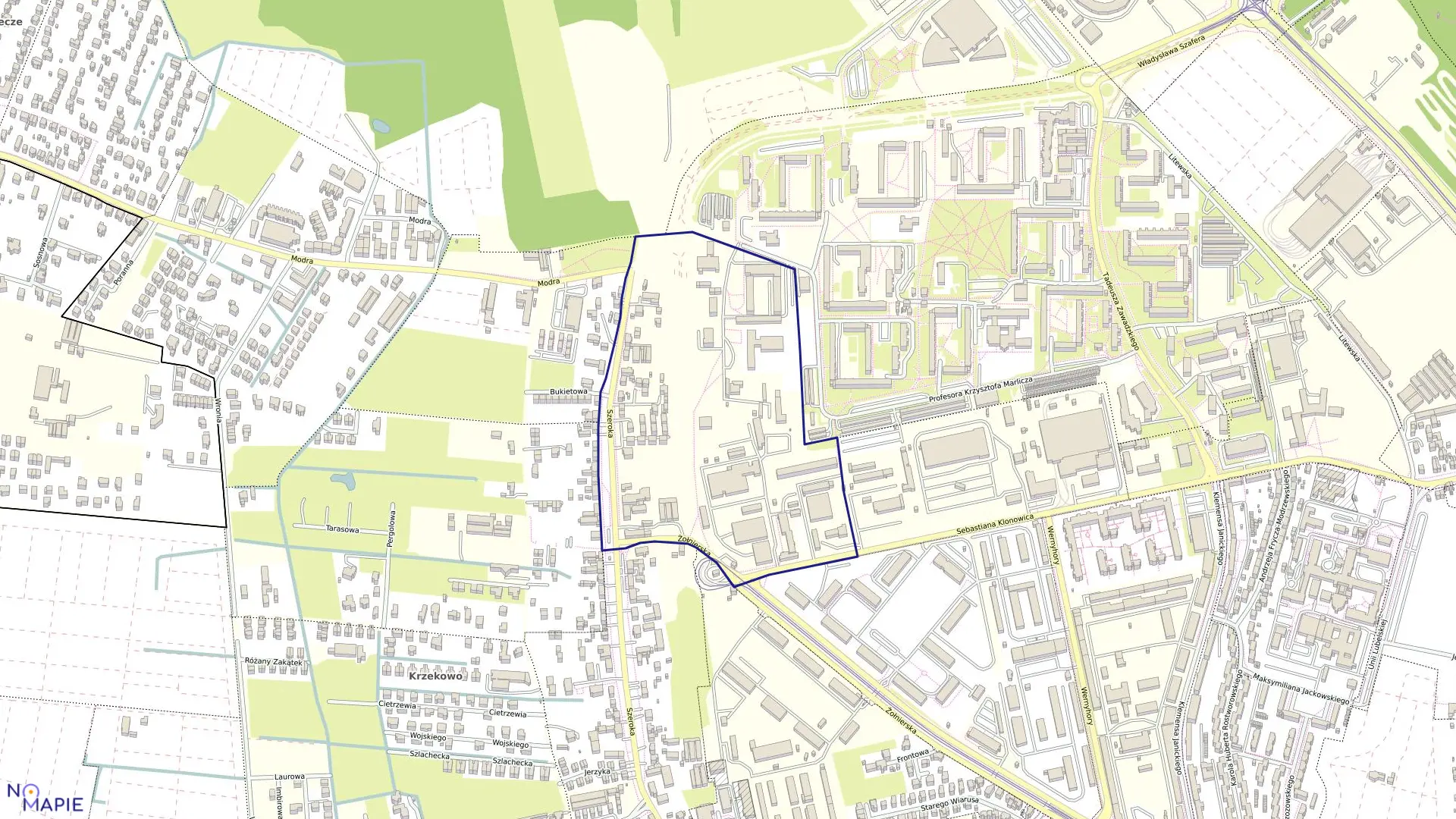 Mapa obrębu Pogodno 46 w mieście Szczecin